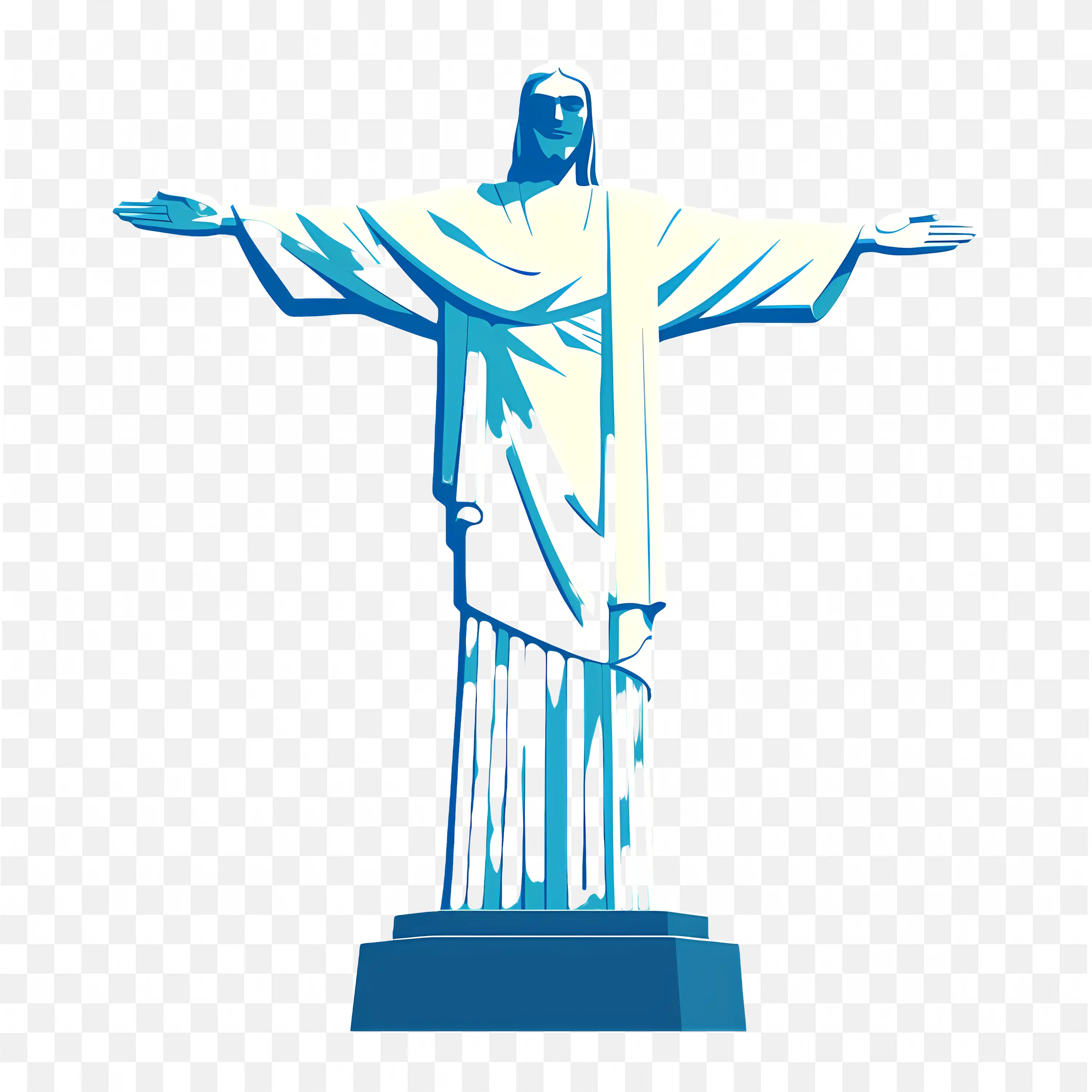 Christ the Redeemer Blue Statue PNG Illustration Art