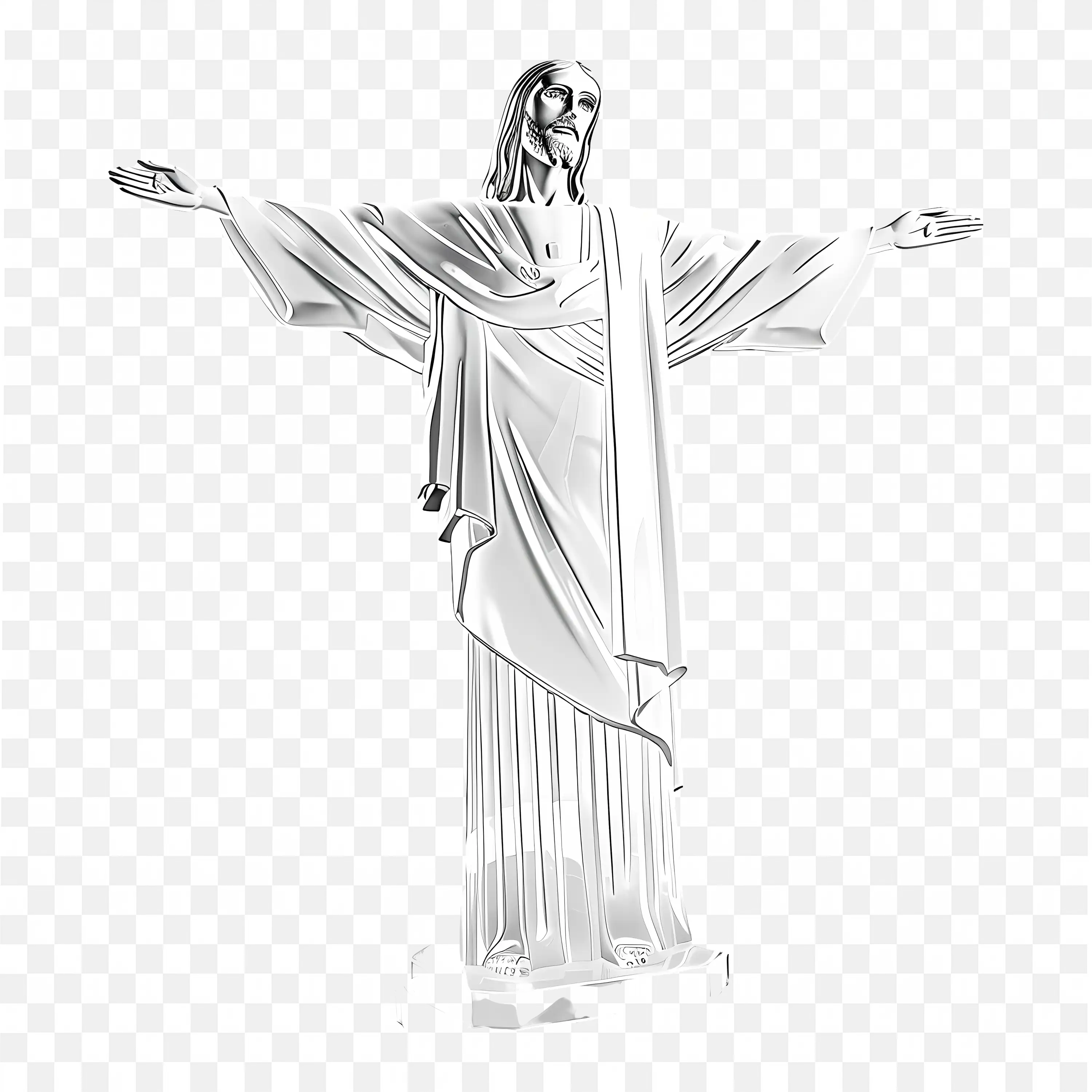 Christ the Redeemer Statue Iconic Art Deco Jesus in Rio PNG