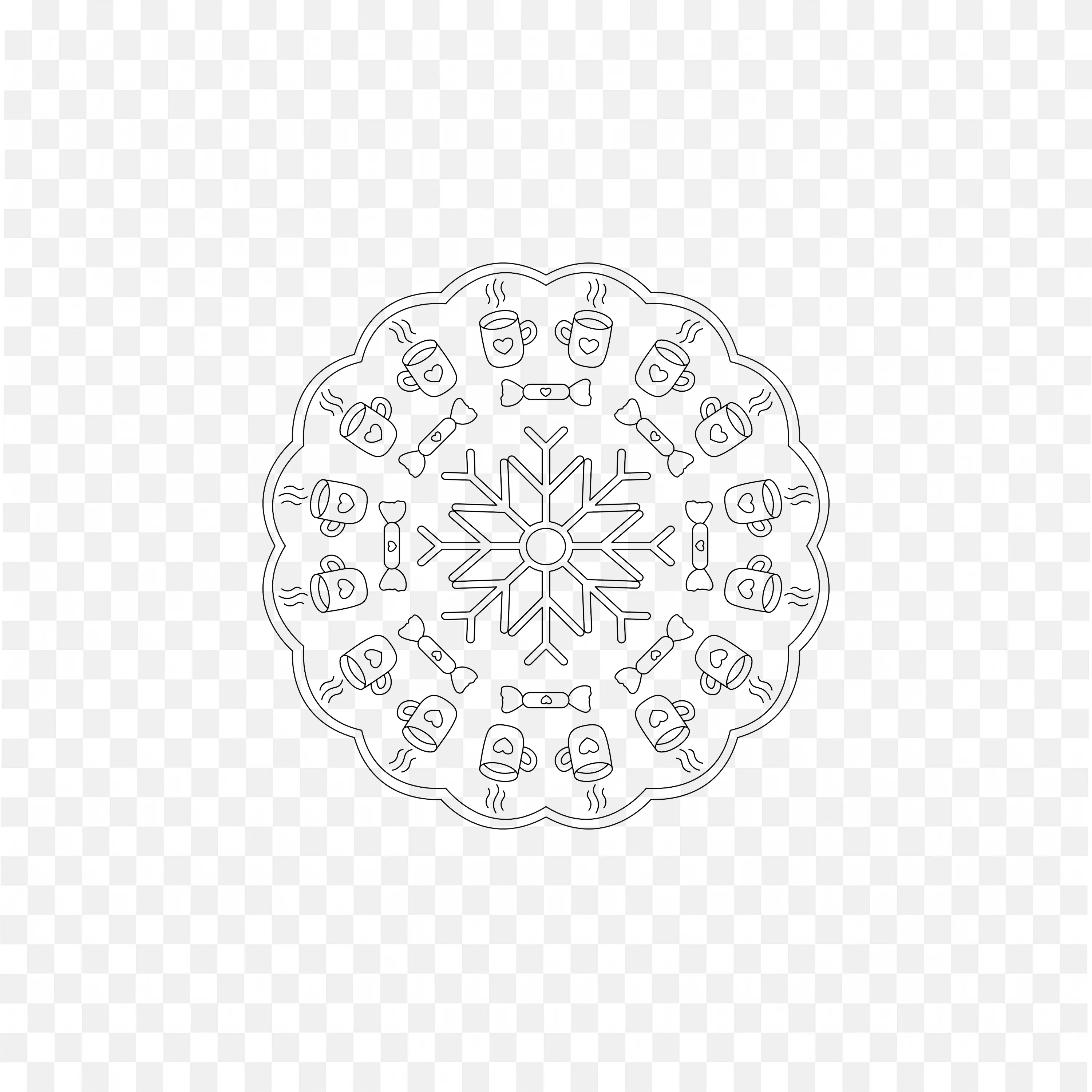 Christmas Mandala Coloring Pages for Adults Stress Relief PNG