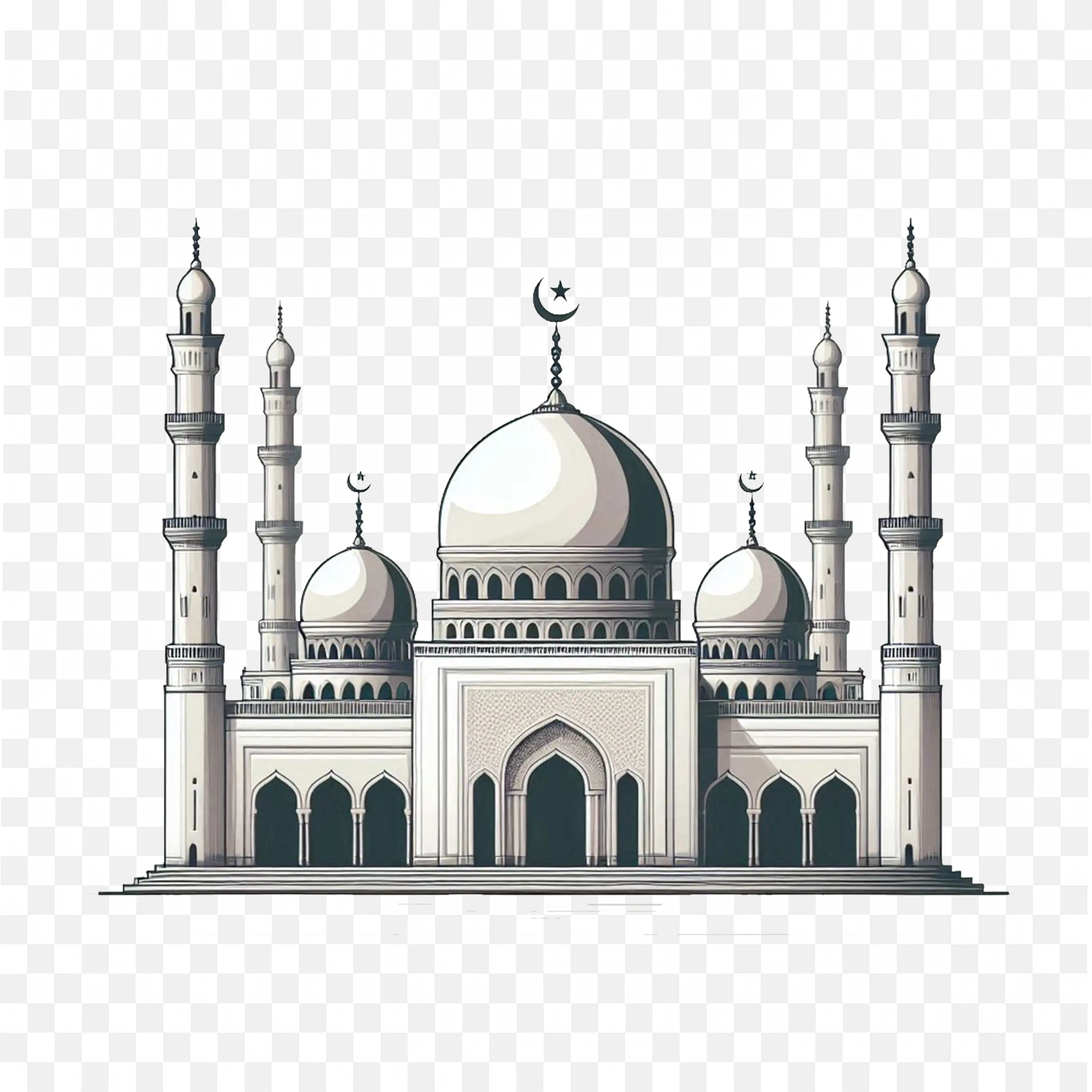 Classic Mosque Towers Islamic Festival Architecture