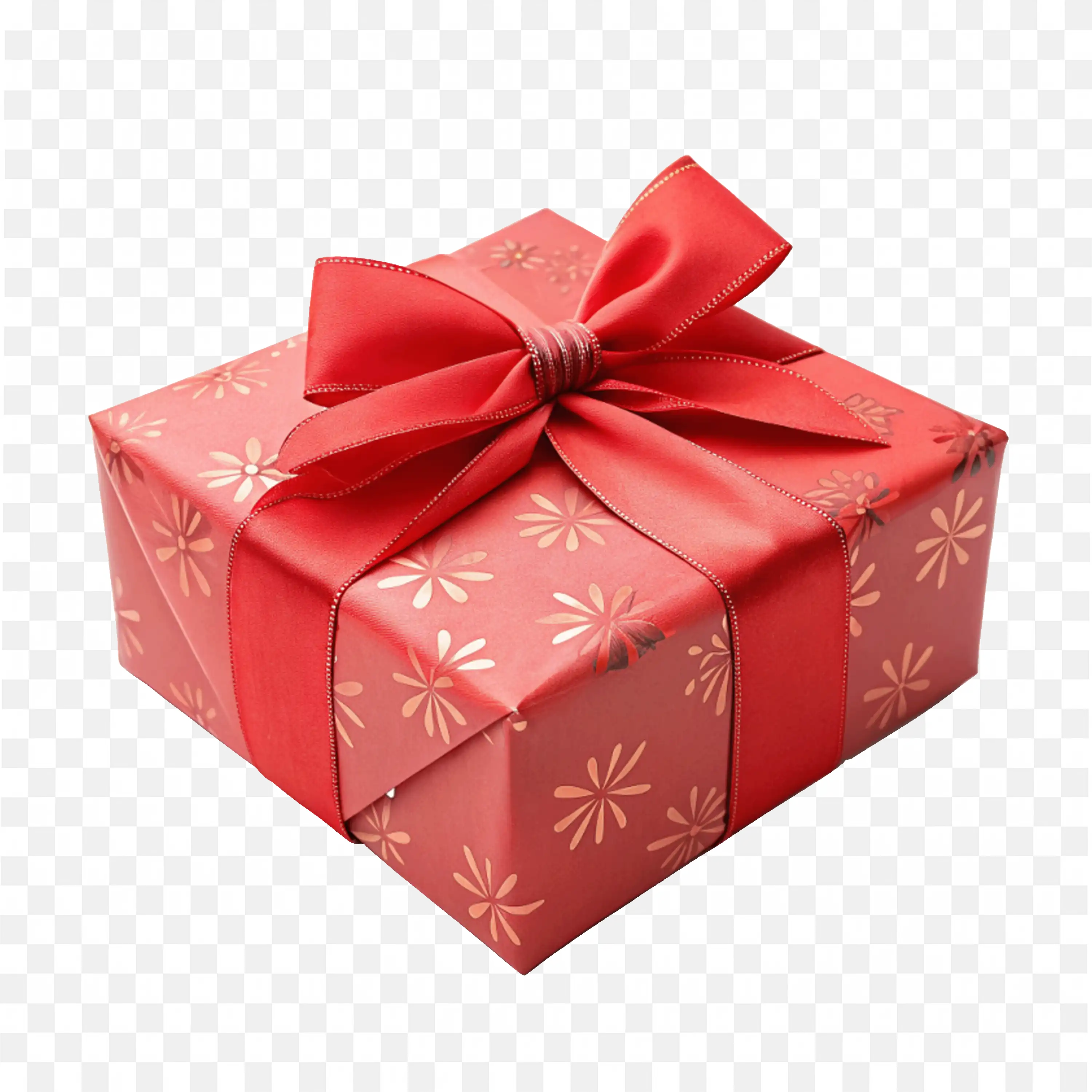 Classic Red Gift Box with Satin Ribbon for Holiday Event