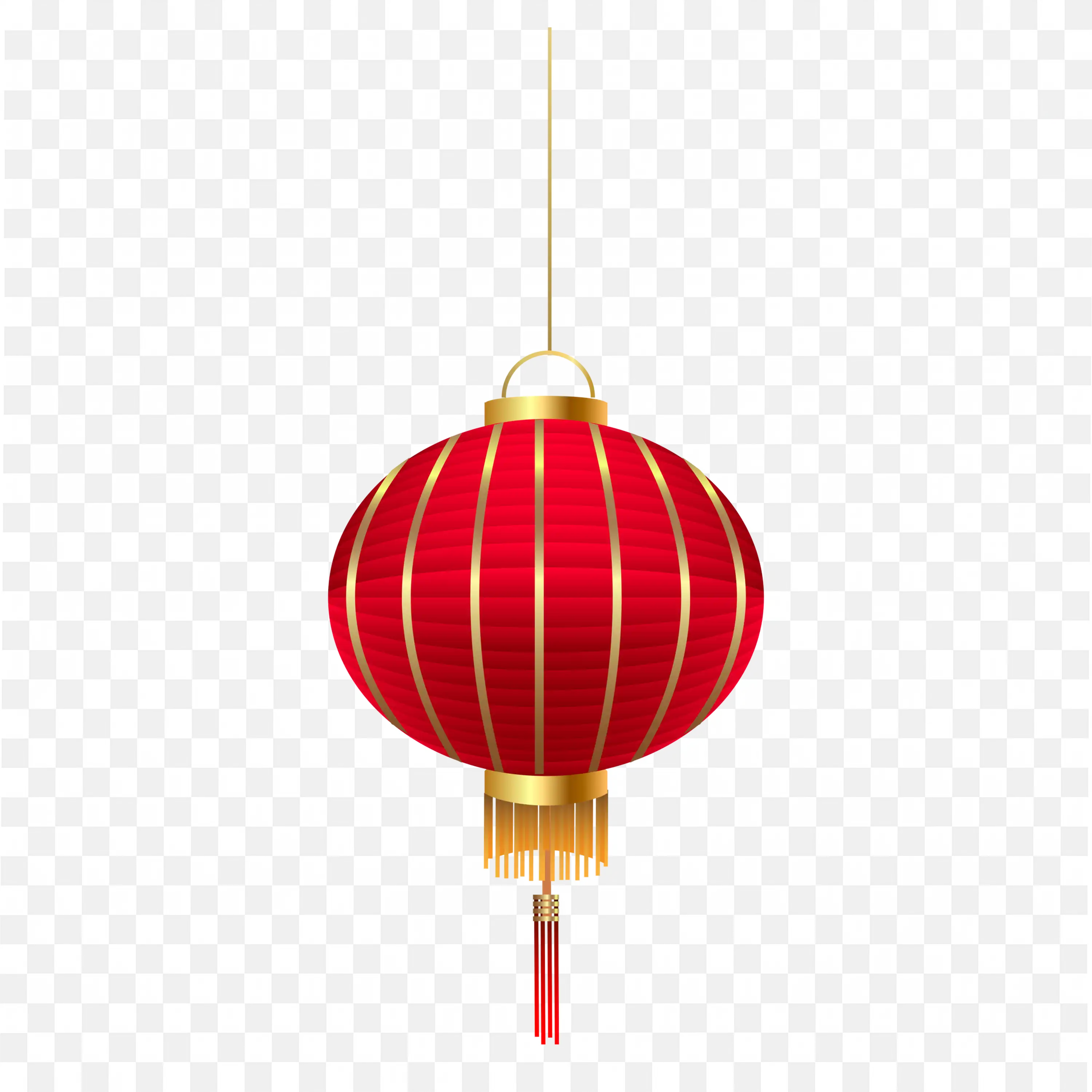 Classic Red Hanging Lantern For Chinese Festivals PNG Image