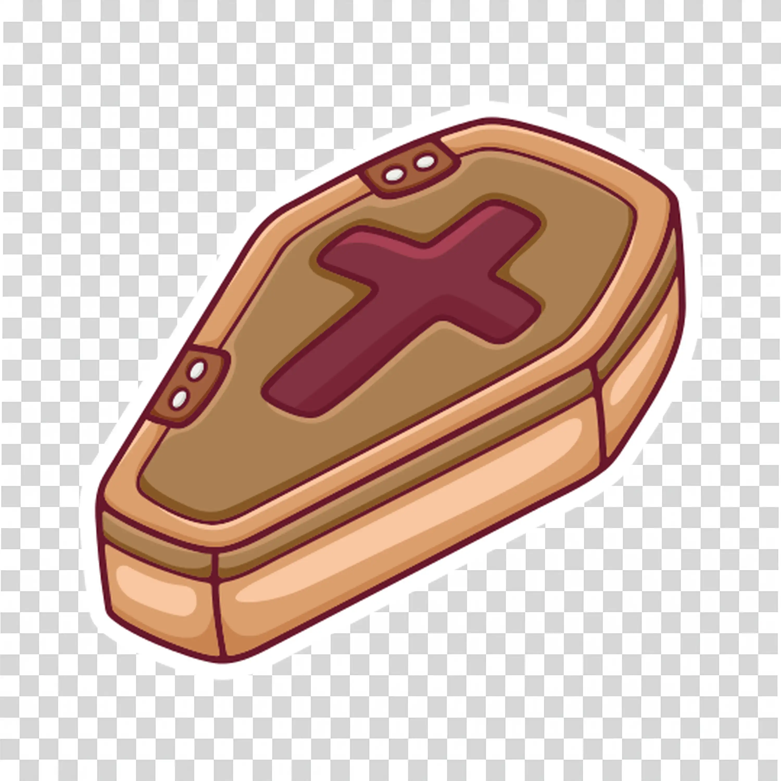 Coffin with Cross Design for Halloween Graveyard Scene