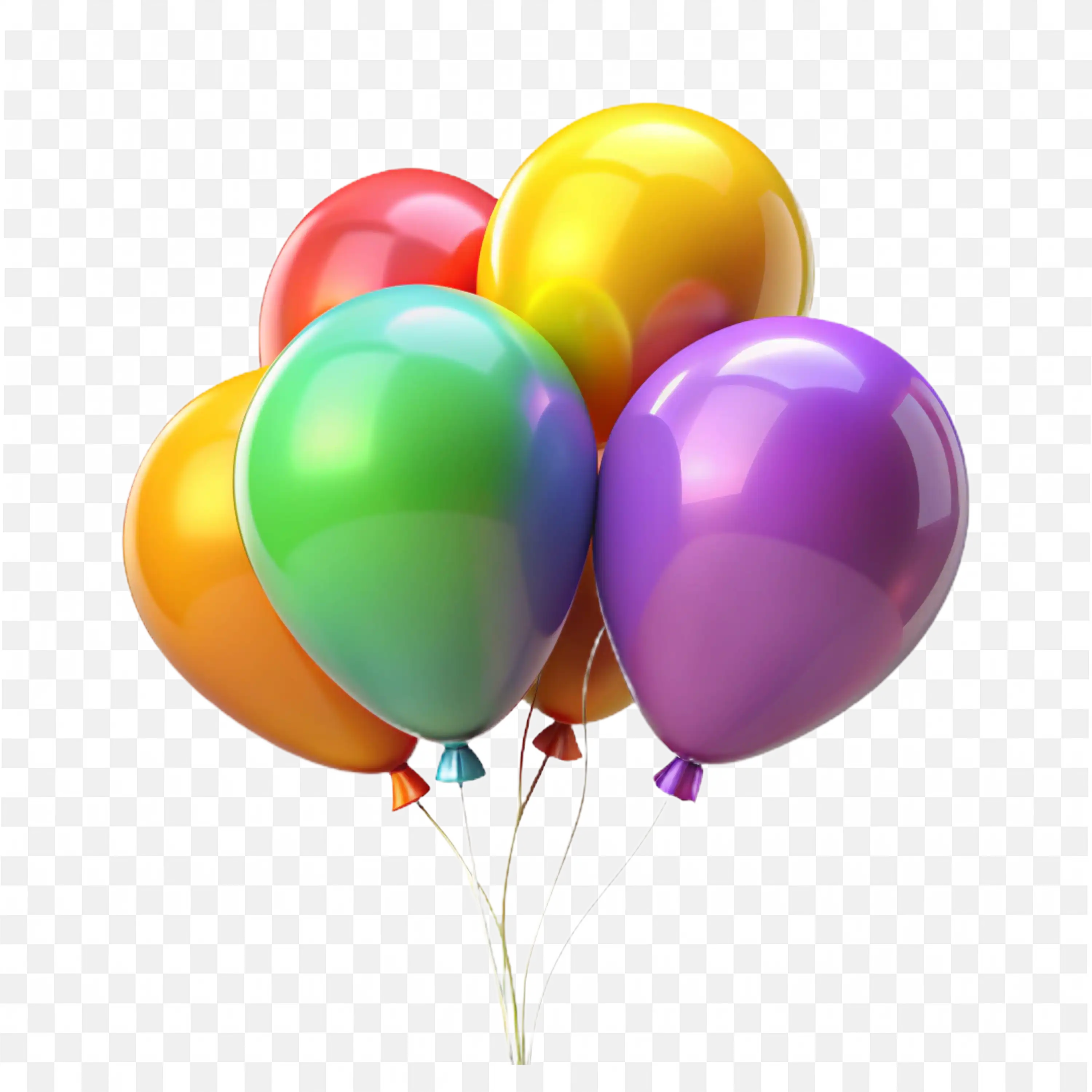 Colorful 3D Balloons Cluster for Celebration Decoration Art