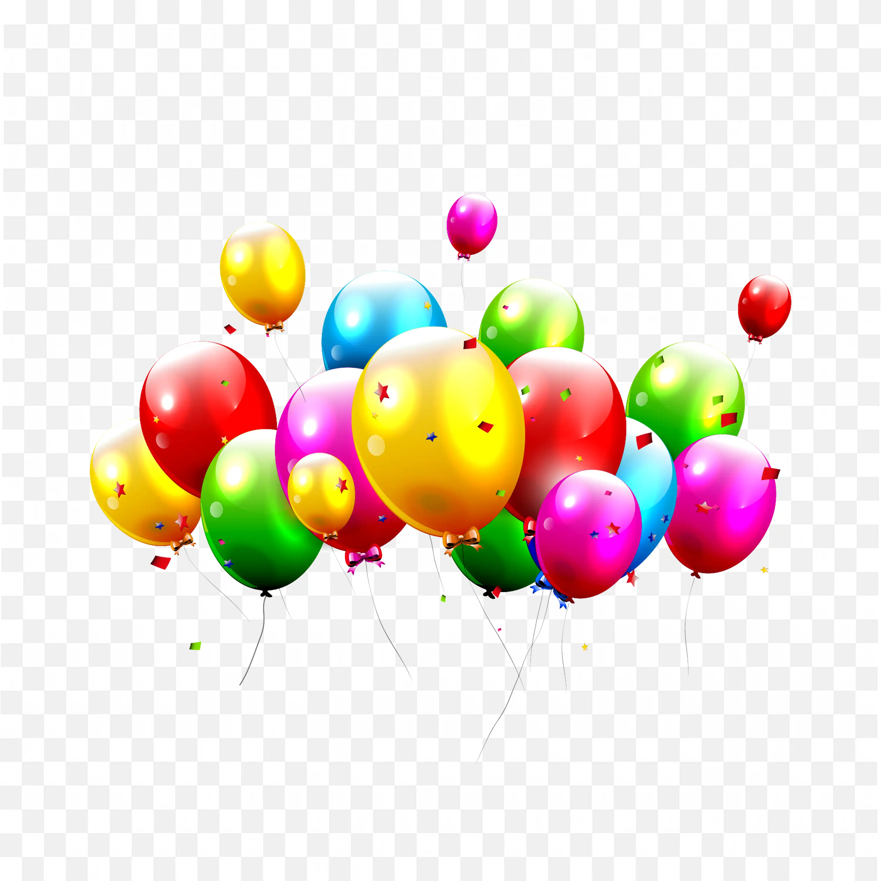 Colorful Birthday Balloons PNG Free Download Party Art