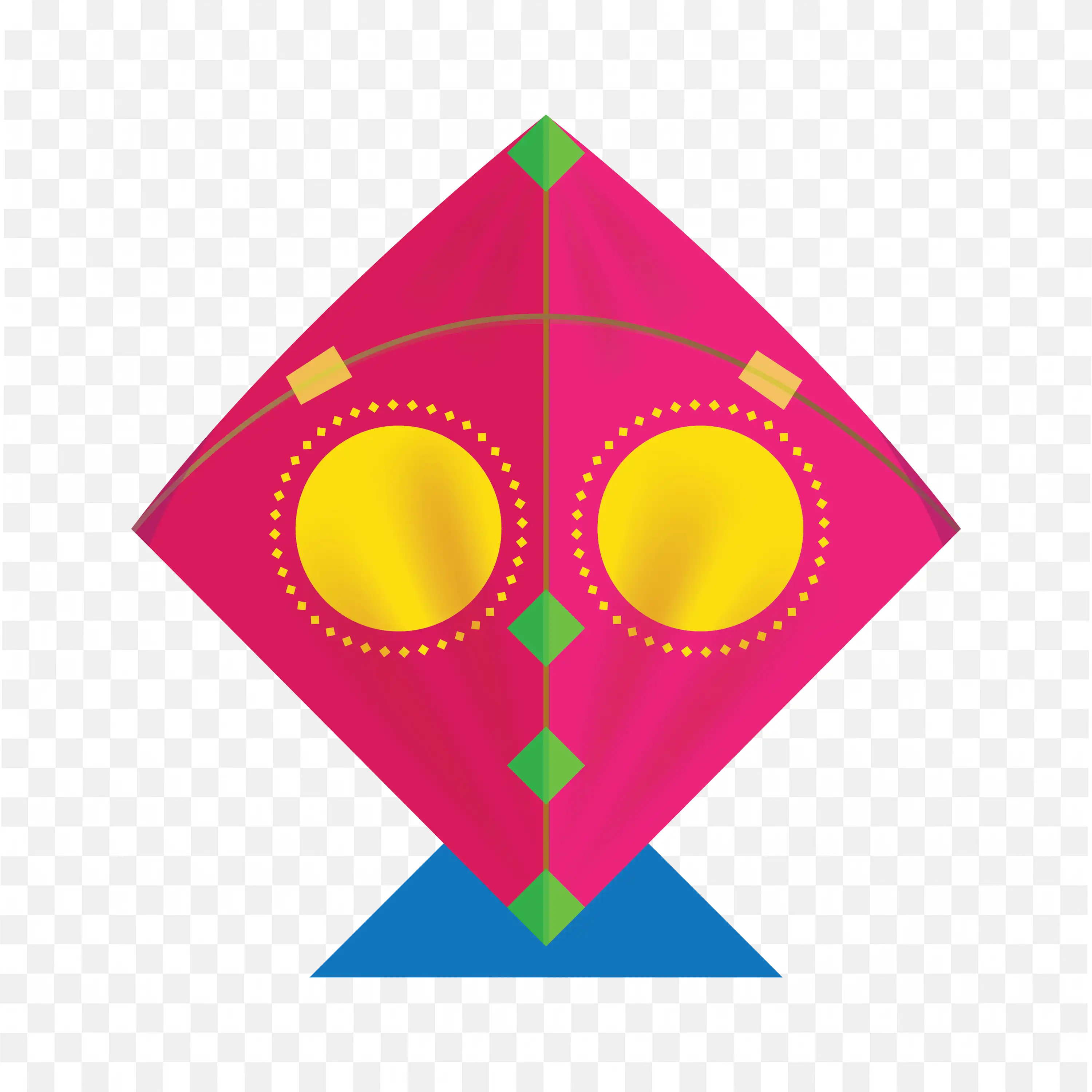 Colorful Diamond Kite Illustration Traditional Festive Art