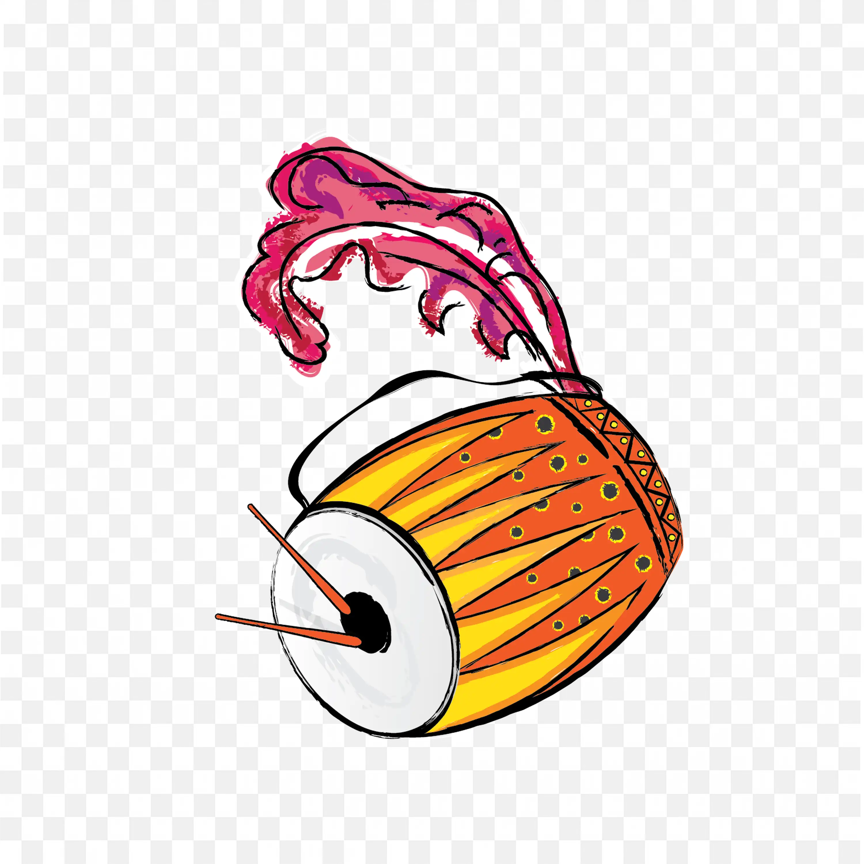 Colorful Drum Drawing Image Vibrant Musical Instrument Art