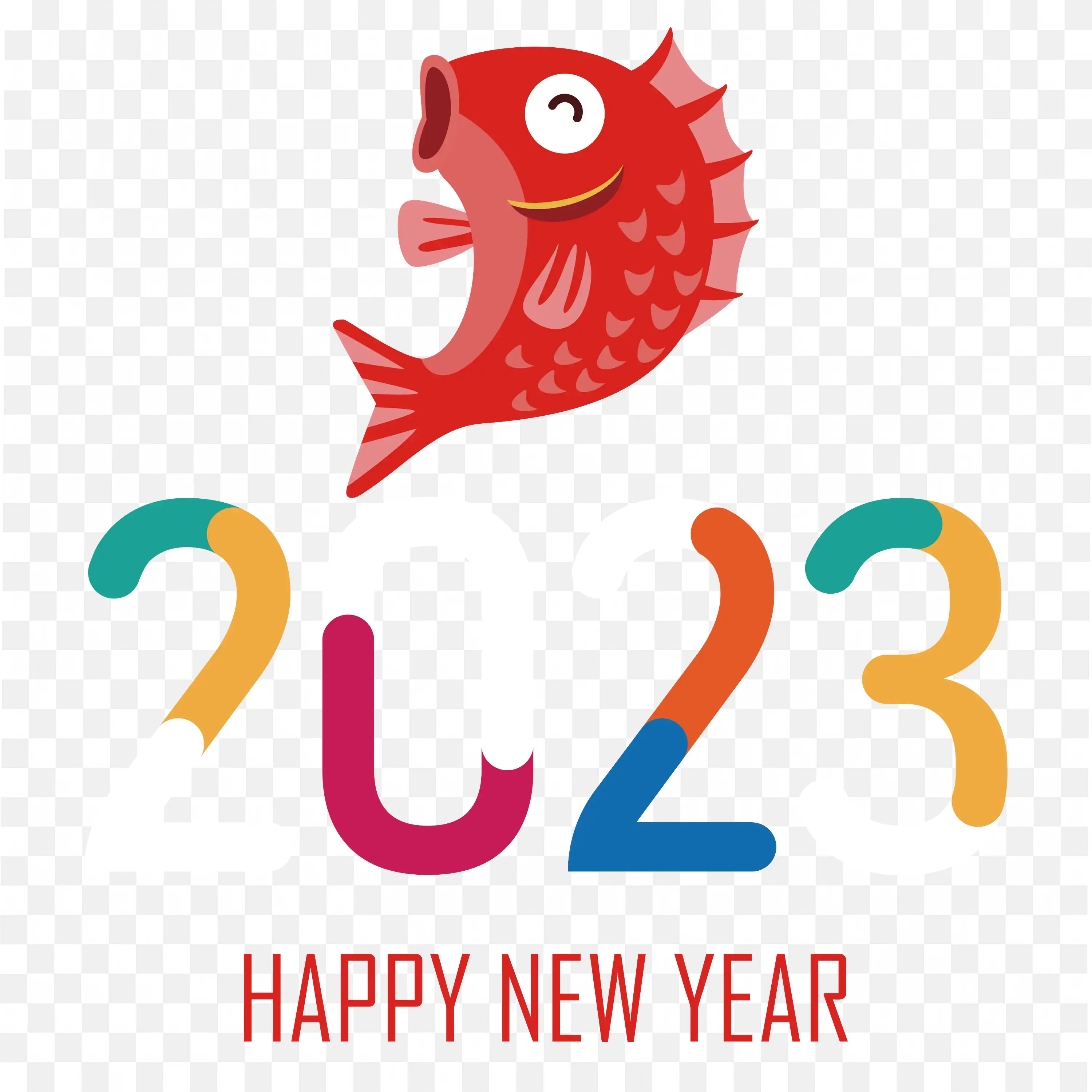 Colorful Happy New Year Design PNG Download Free