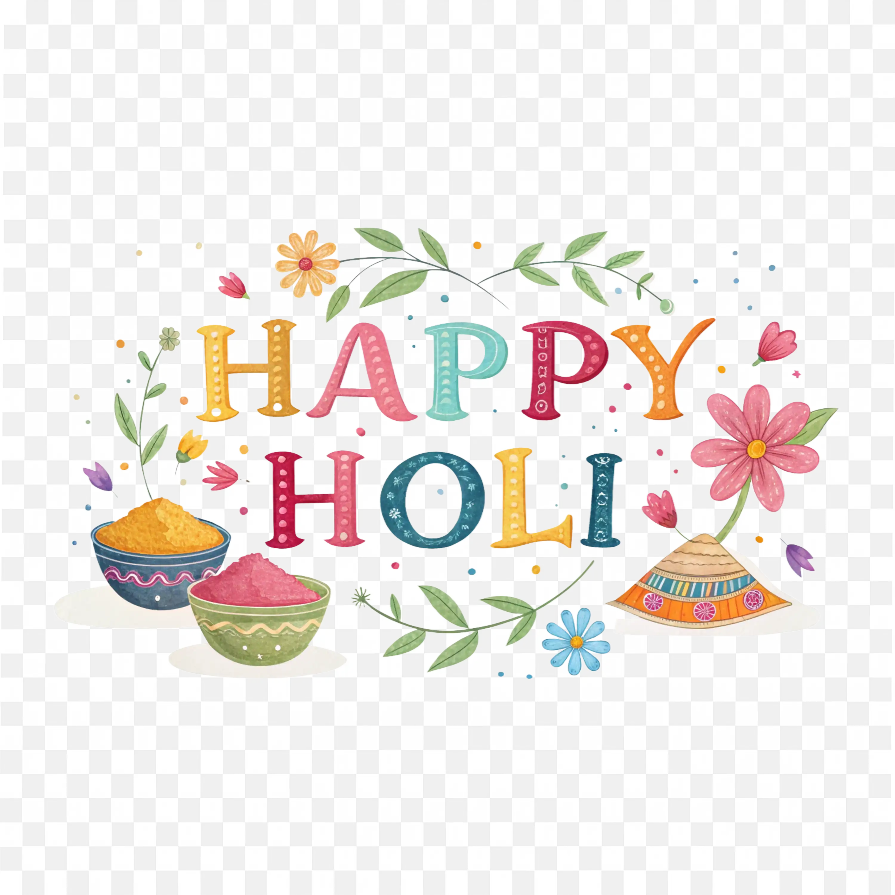 Colorful Indian Happy Holi PNG Images Download PNG