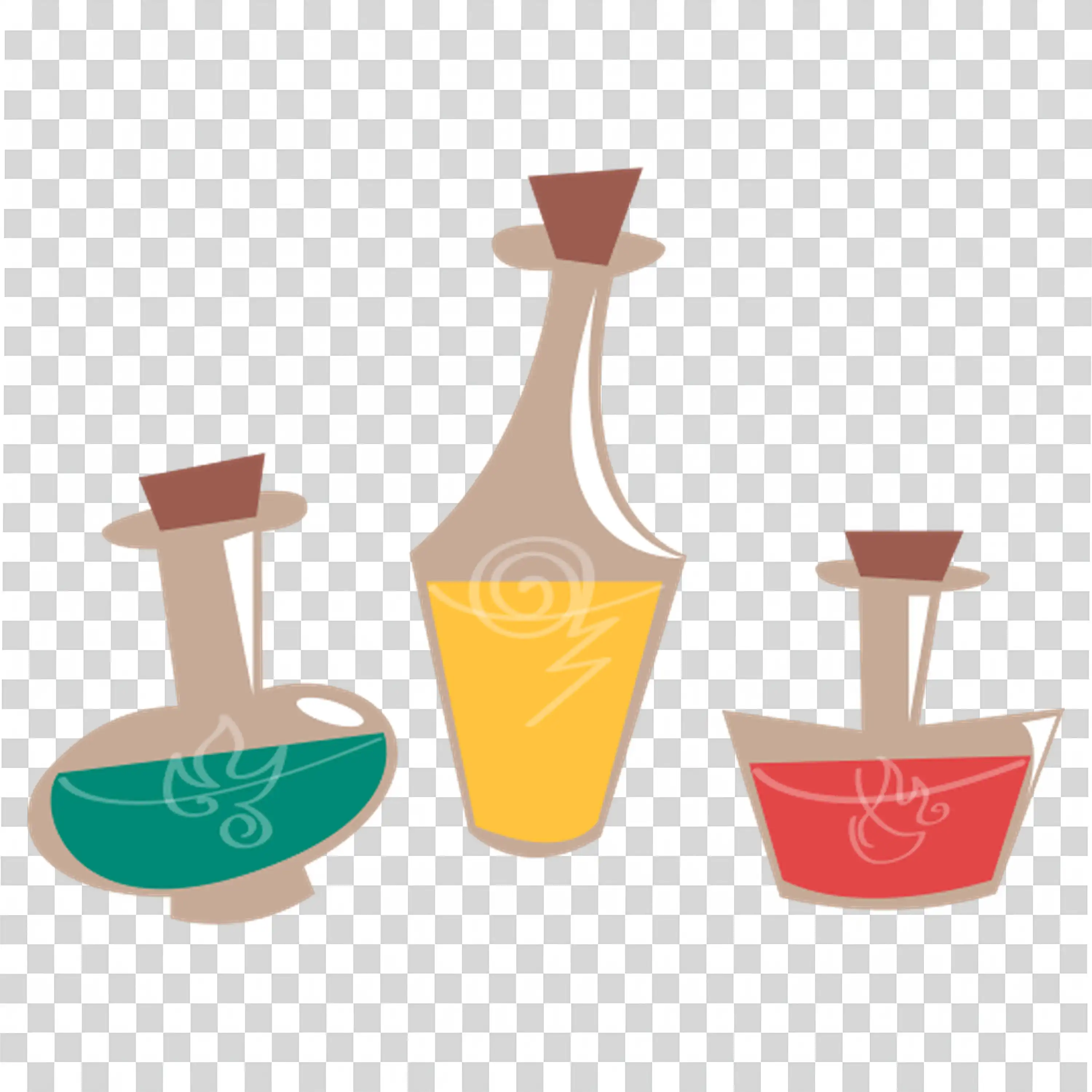 Colorful Potions for Halloween with Green and Red Liquids