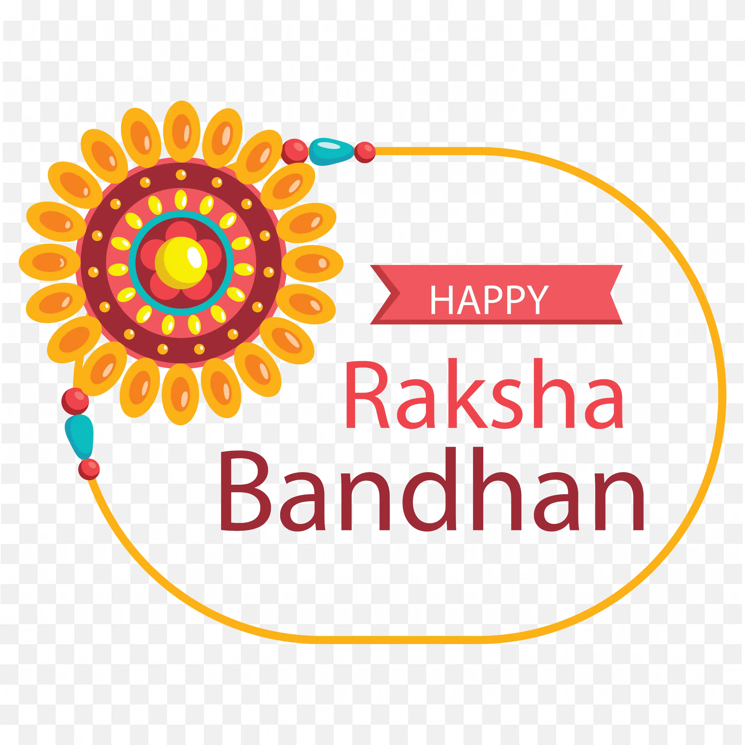 Colorful Rakhi with Raksha Bandhan Text for Festival Design