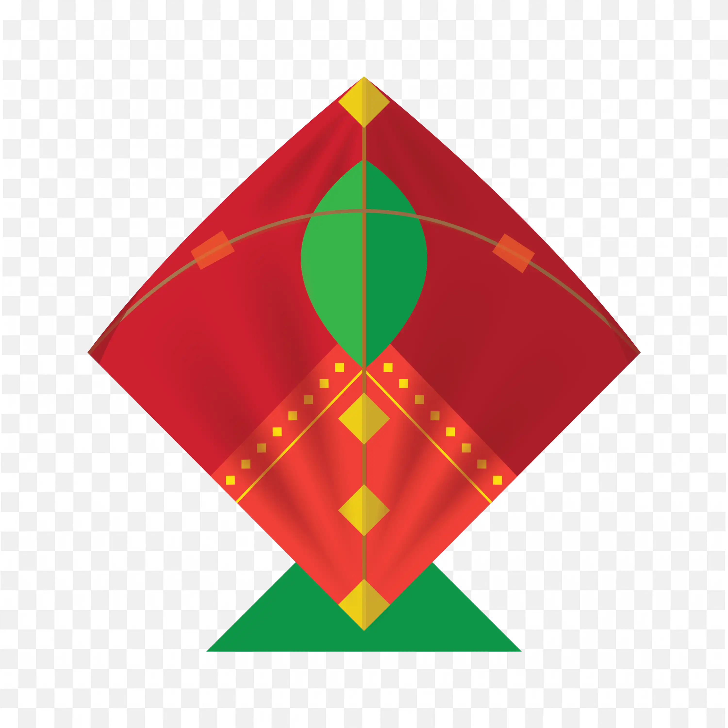 Colorful Red and Green Kites Design for Festive Decor