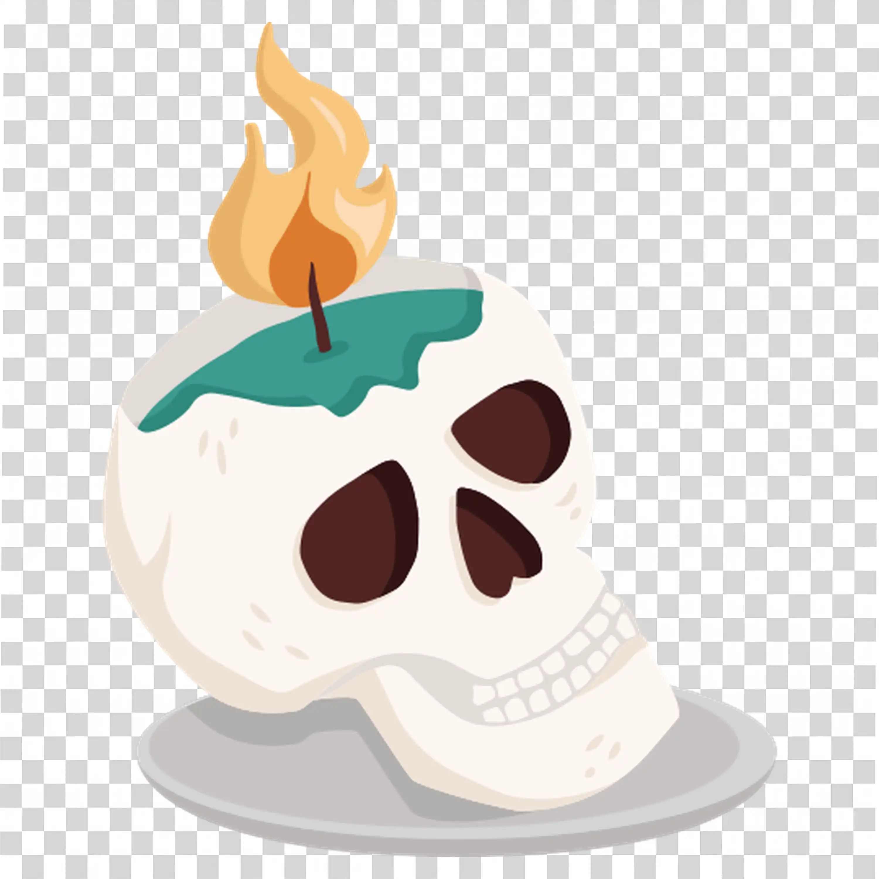 Colorful Skull with a Flame On Top for a Unique Halloween Look