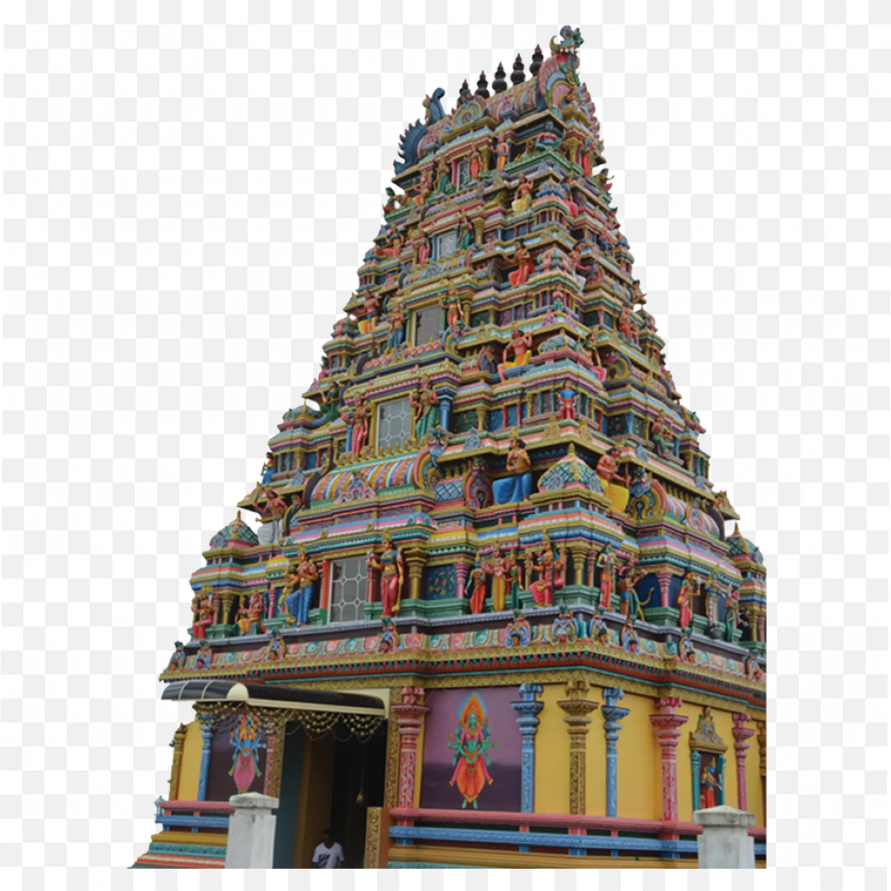 Colorful Temple Architecture Festival Cultural Decoration