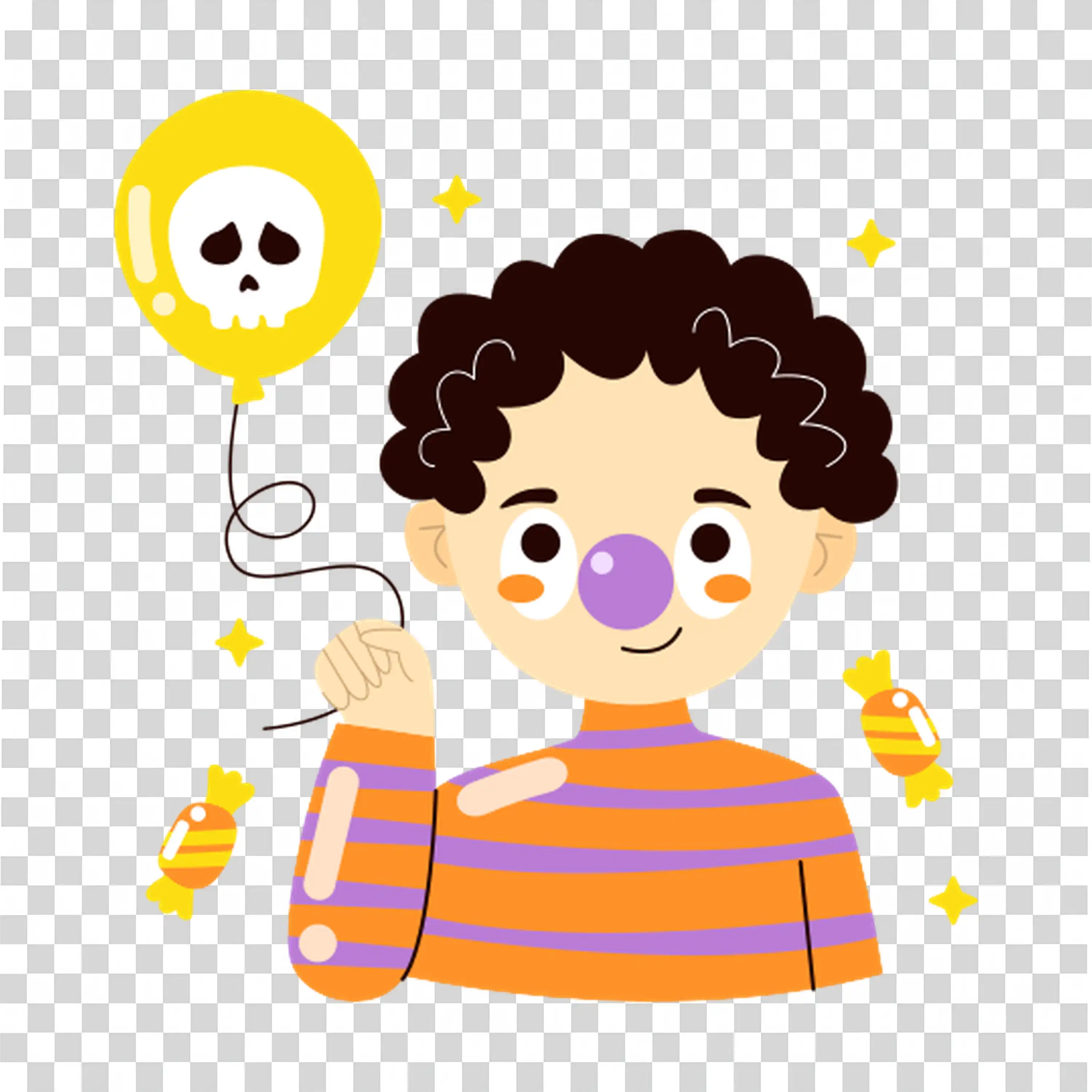 Cute Boy with Orange Drink Celebrating Halloween Fun