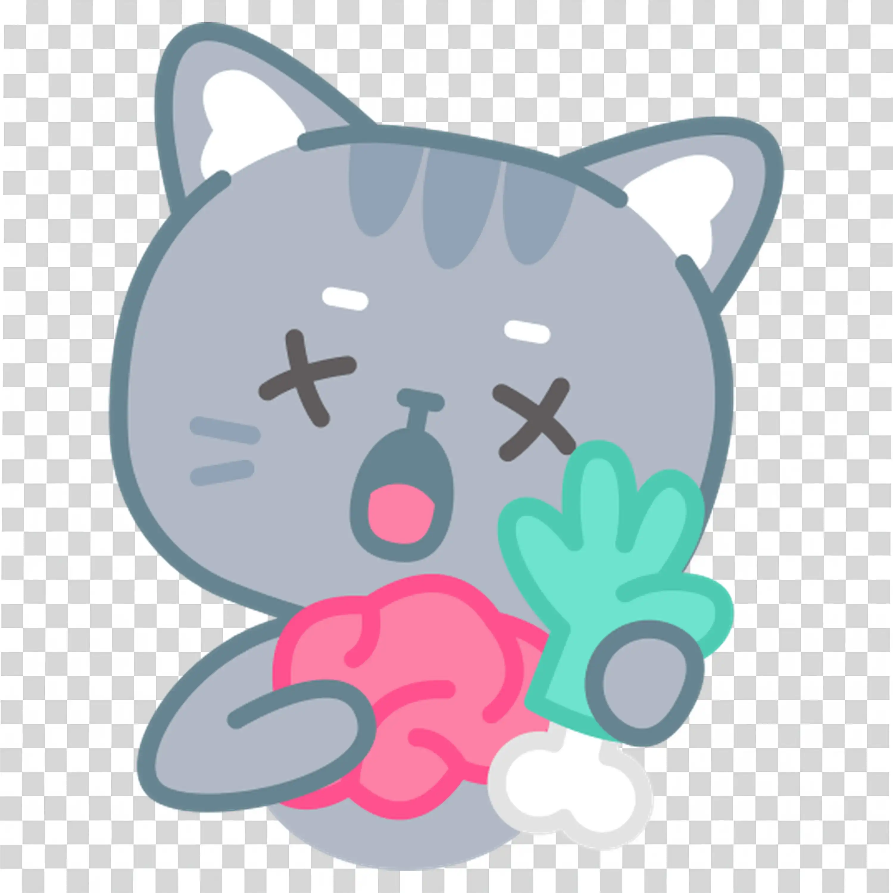 Cute Cat Character with Pumpkin for Halloween Playful Look