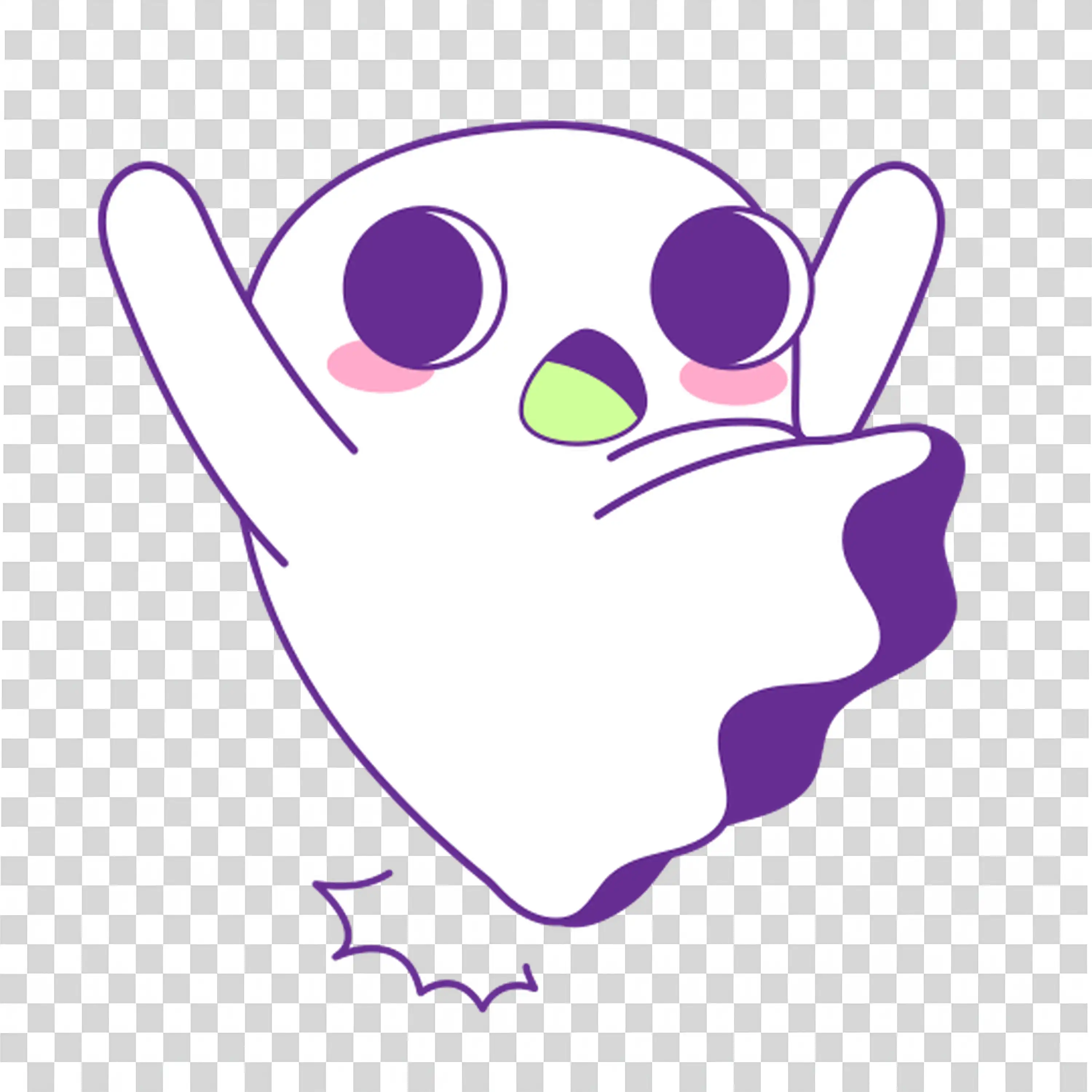 Cute Ghost Character with a Playful and Mischievous Face