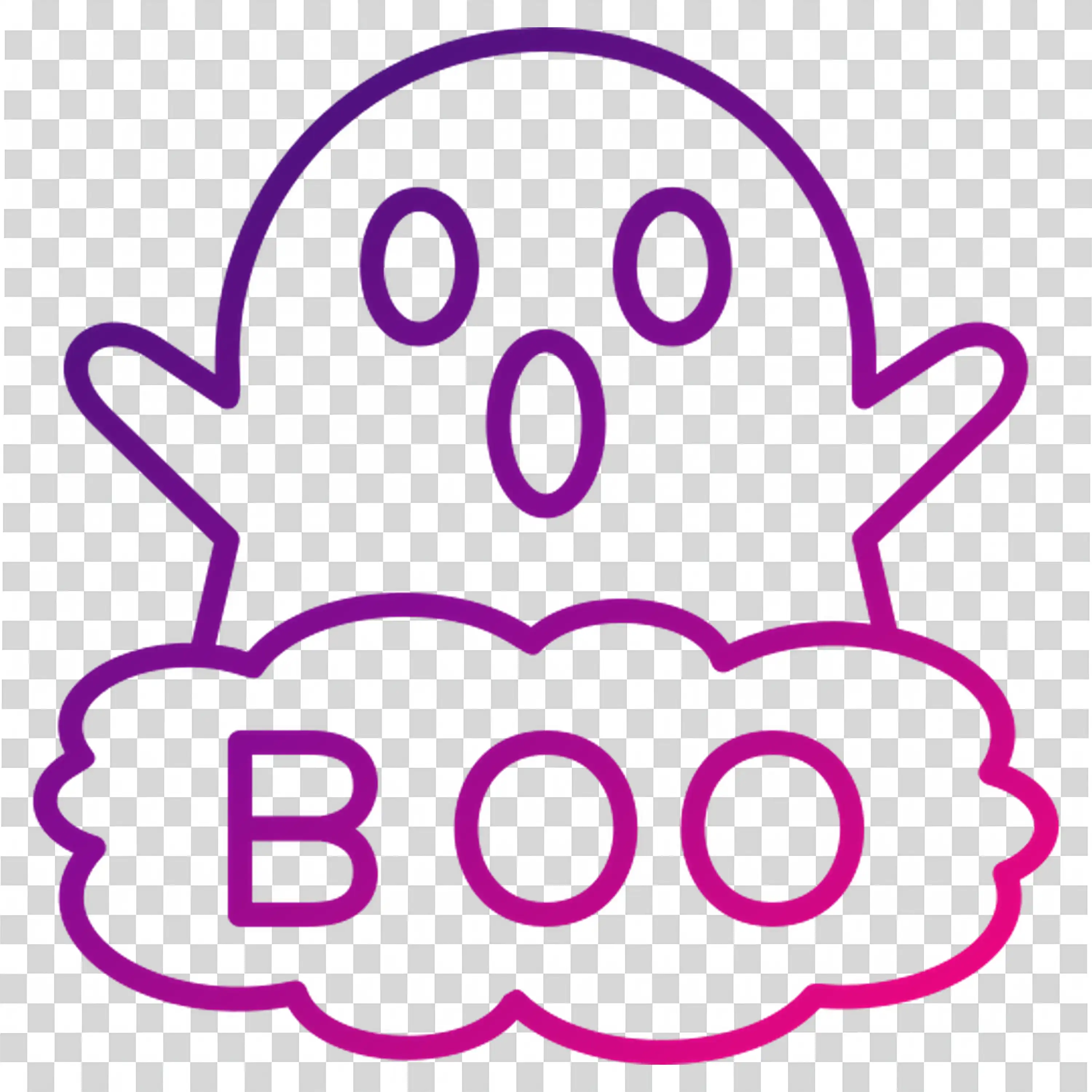 Cute Ghost with a Playful Boo Message for Halloween Fun