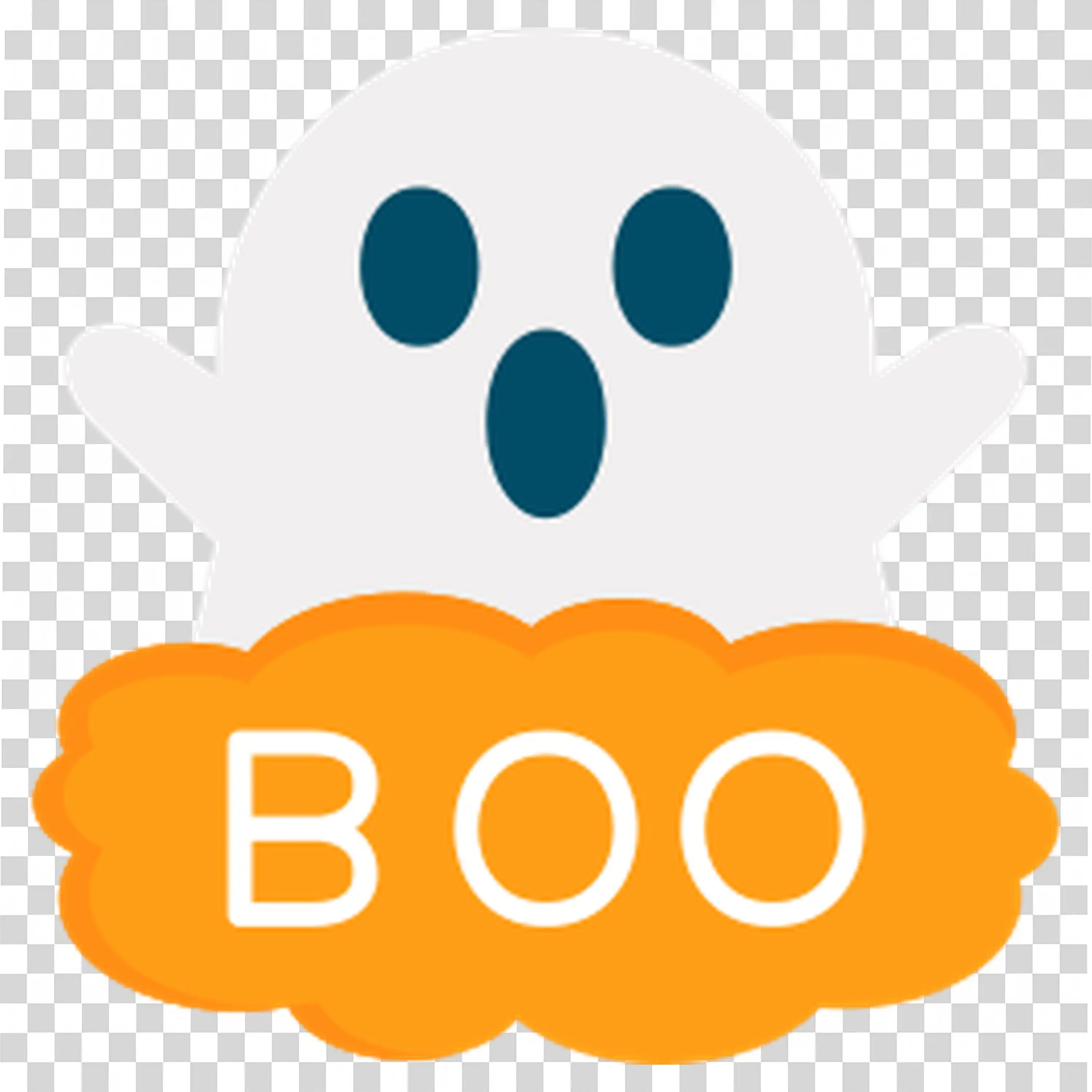 Cute Ghost with Boo Halloween Message Free PNG Download