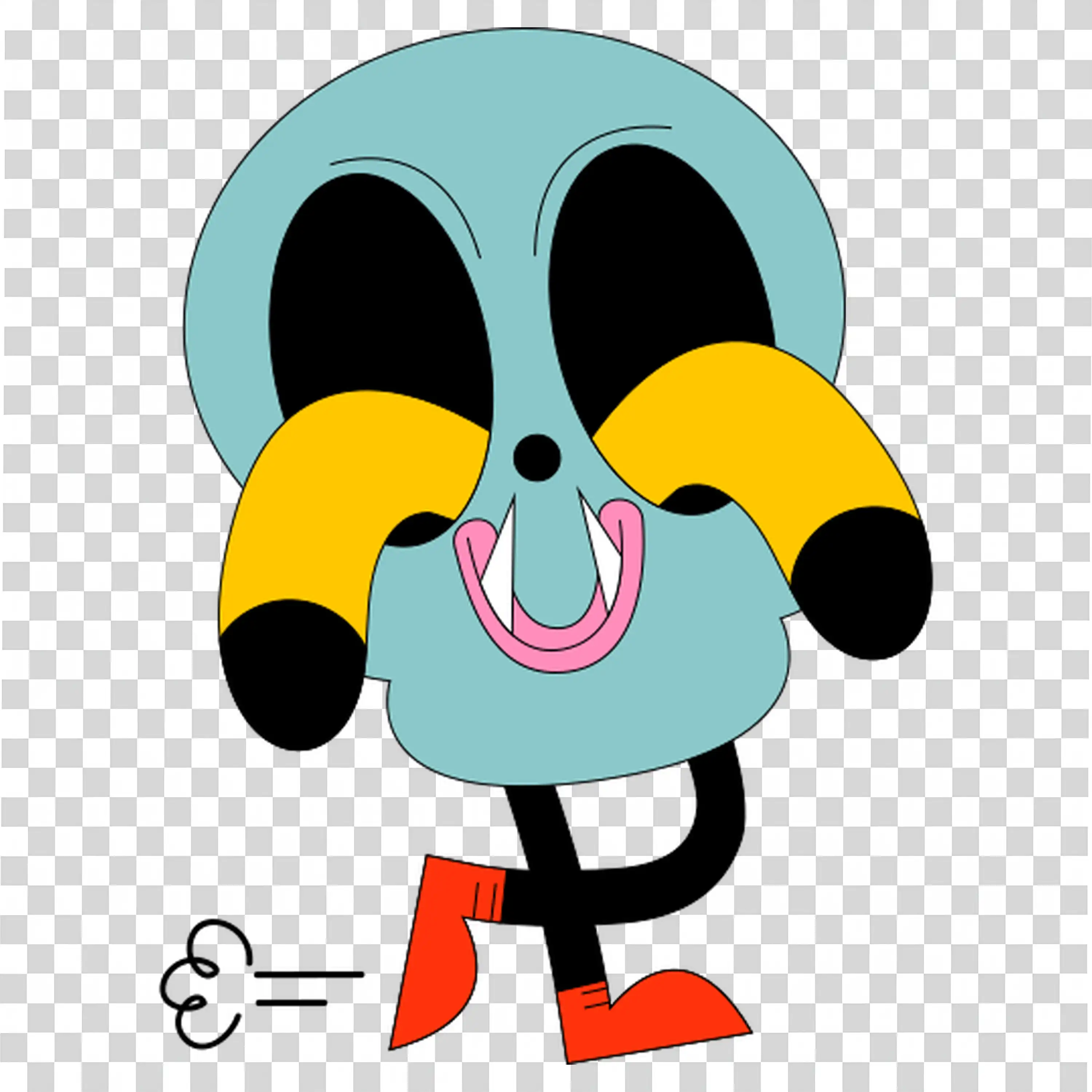 Cute Halloween Character with a Yellow Mask and Big Eyes