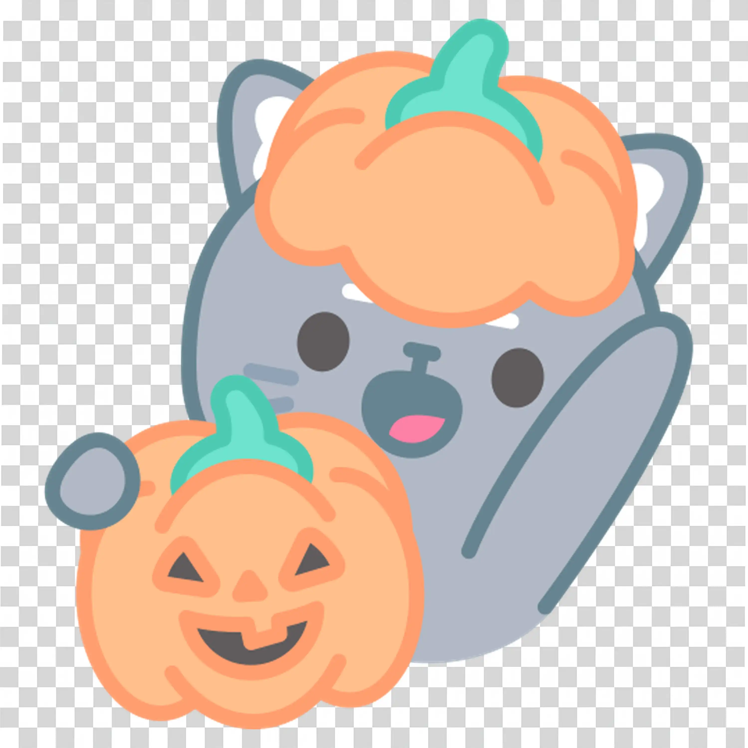 Cute Halloween Pumpkin with Big Eyes On White Background