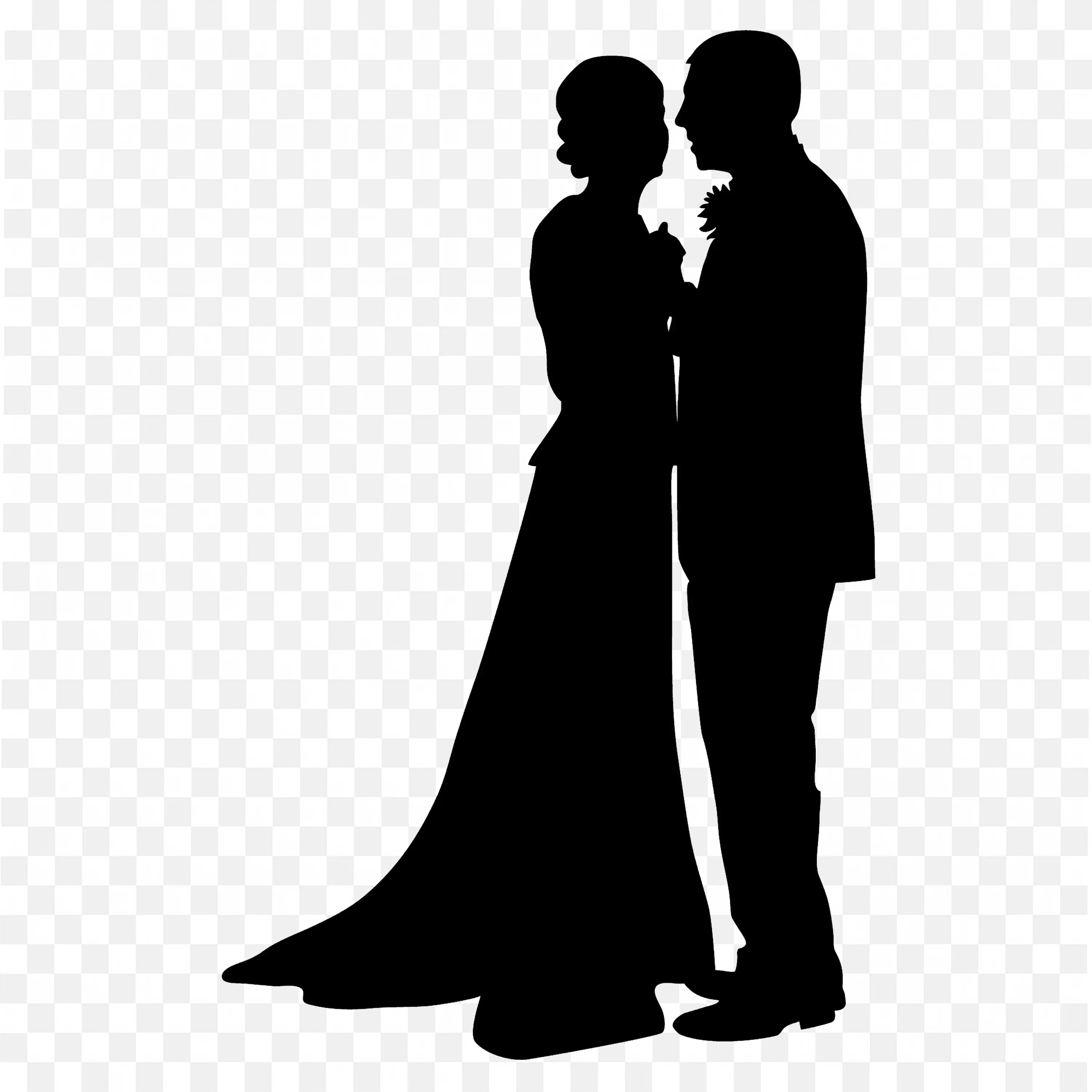 Cute Joyful Young Couple Shadow Silhouette Illustration