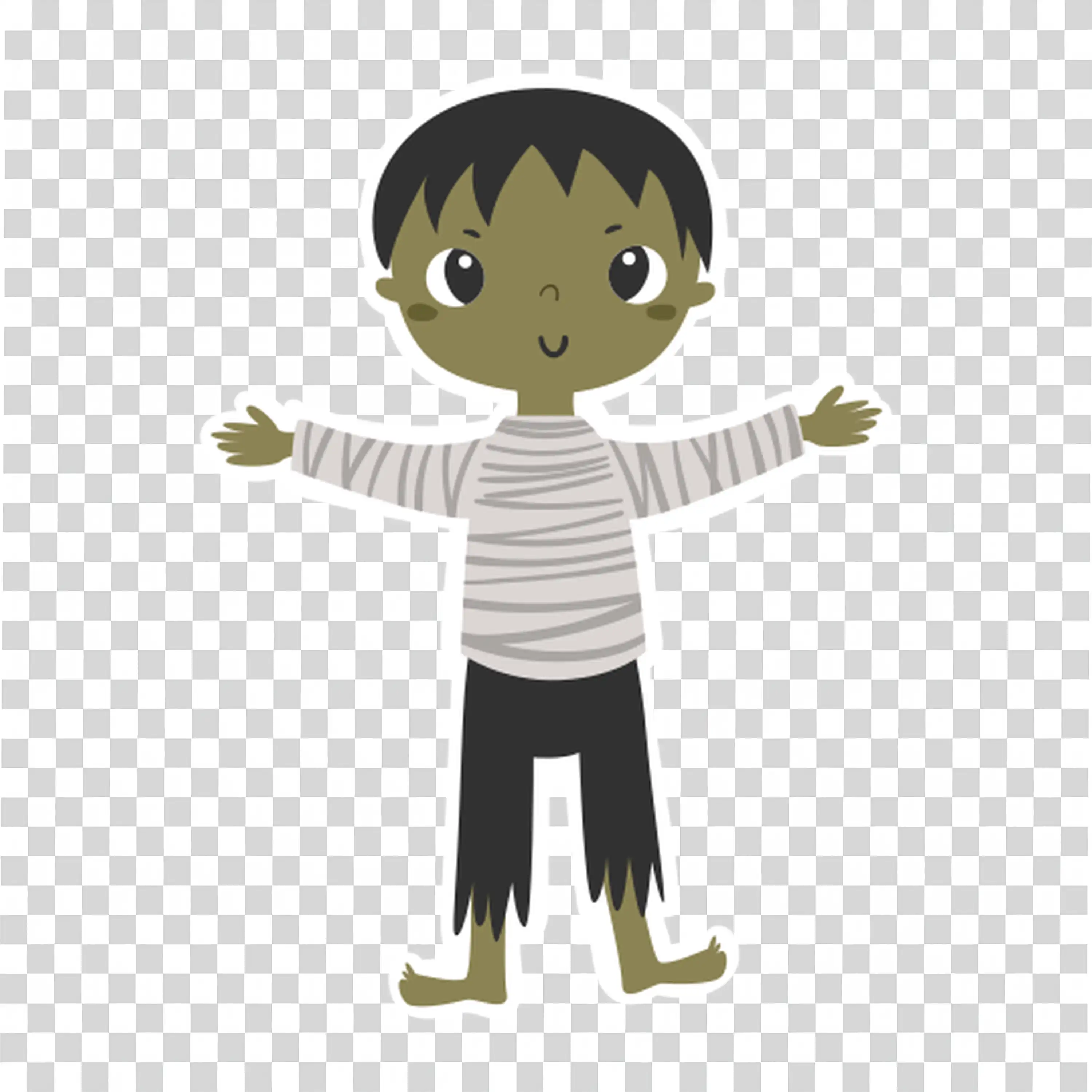 Cute Little Frankenstein Monster for Halloween Free PNG