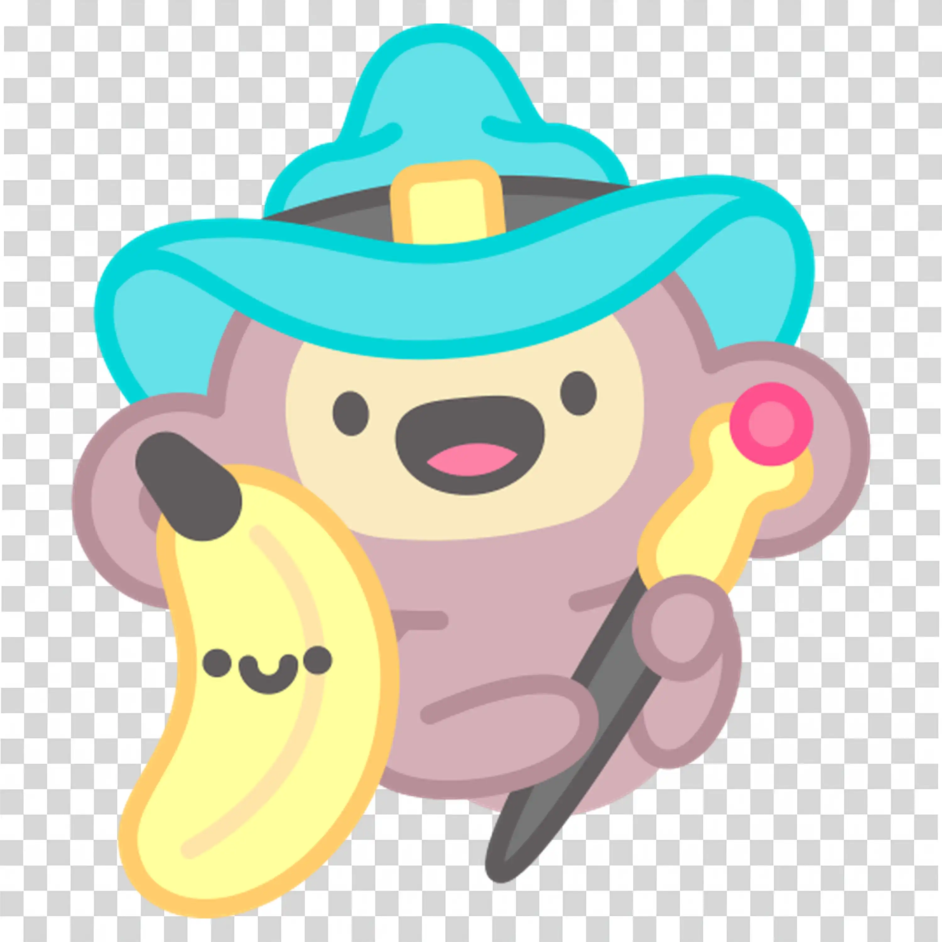 Cute Monkey with Halloween Theme and a Banana Friend