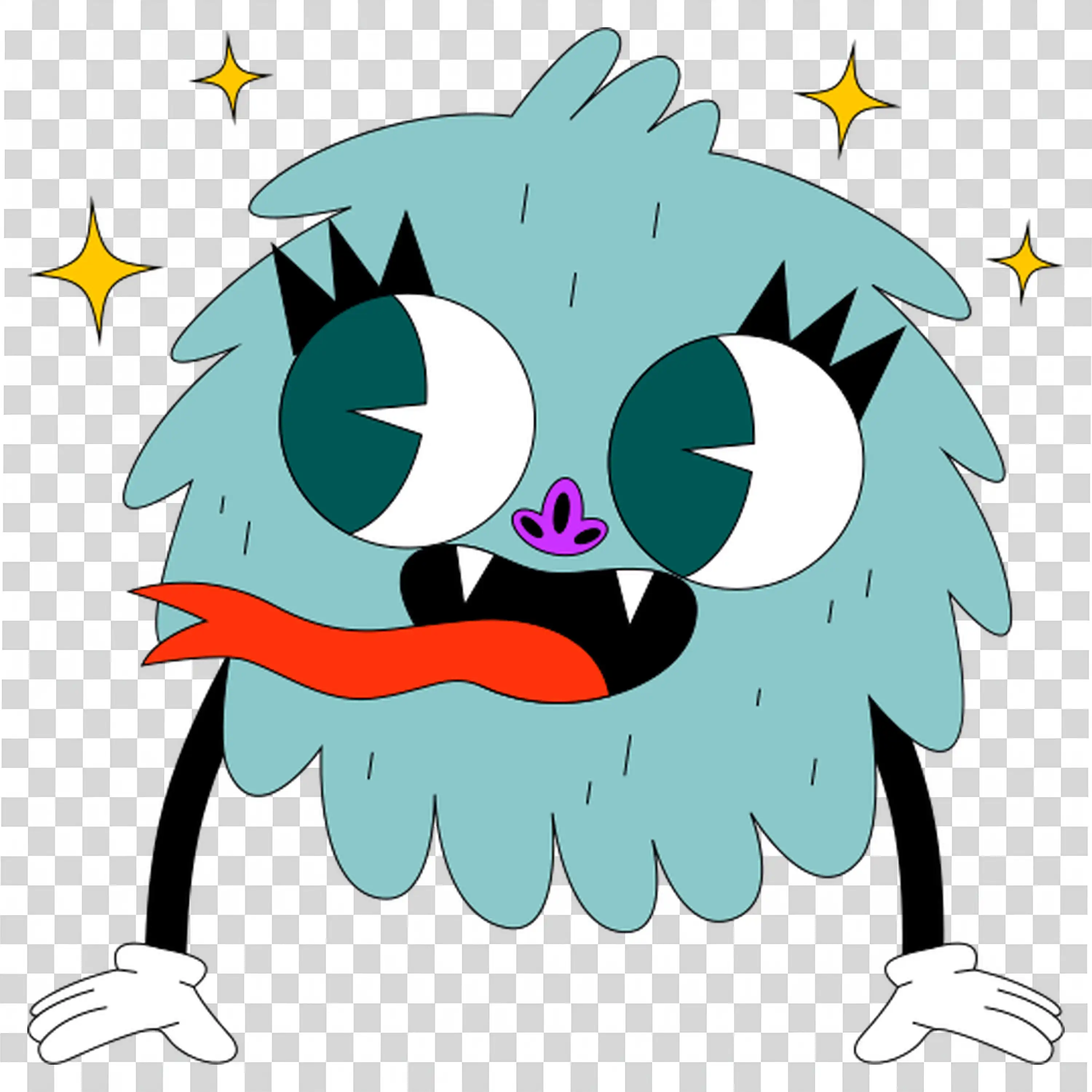 Cute Monster Character with Big Eyes for Halloween Fun