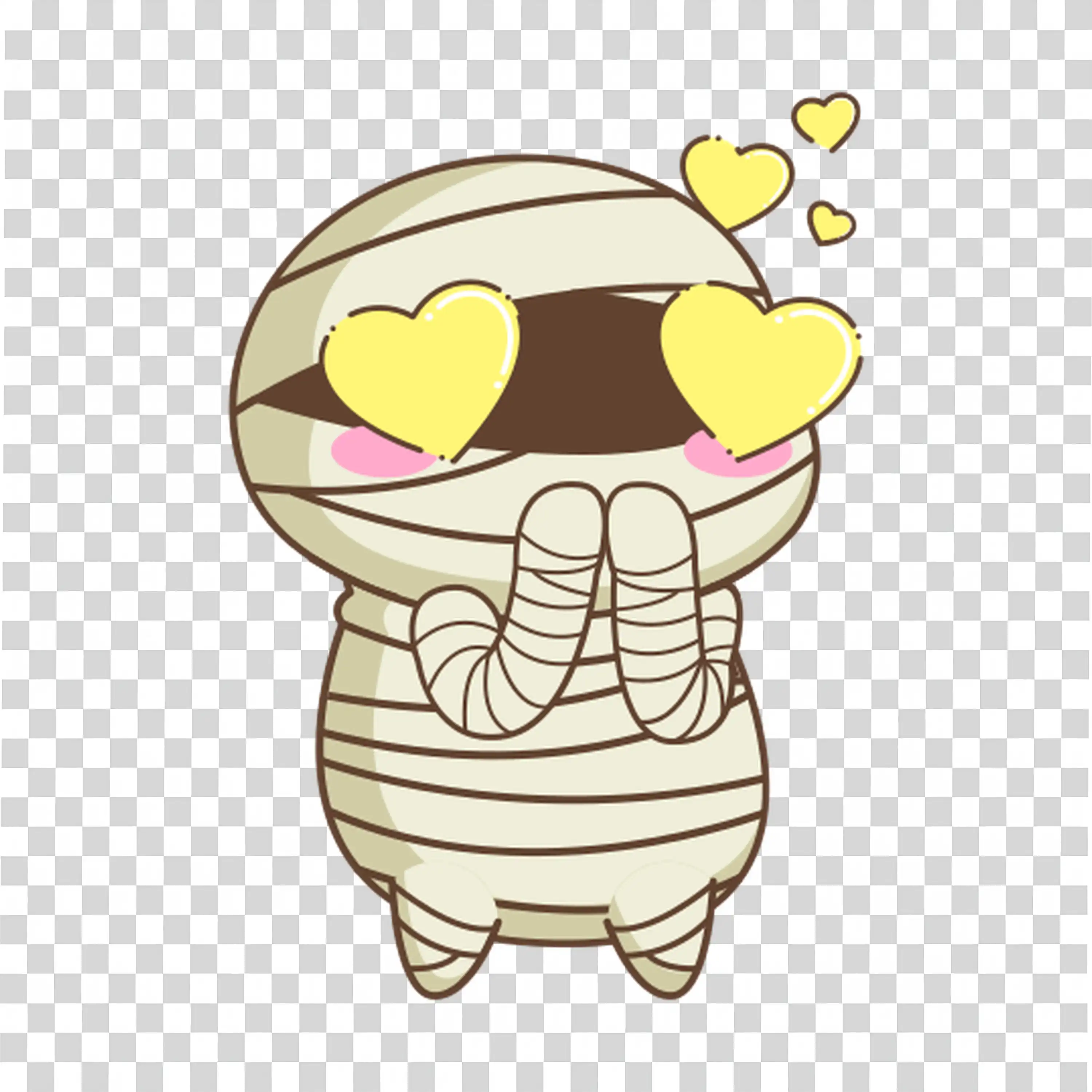 Cute Mummy with Wrapping and Smiling Halloween Face