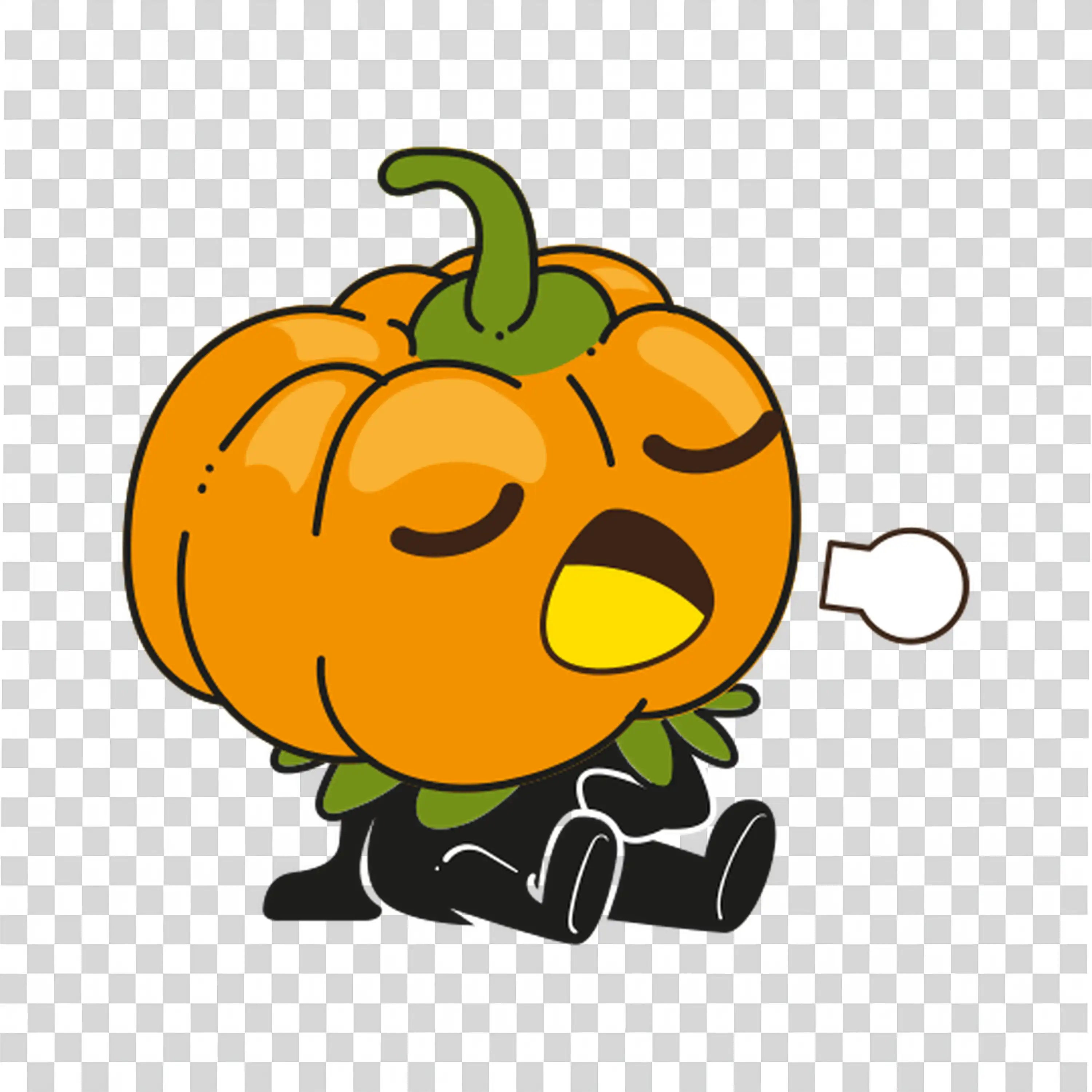 Cute Pumpkin Character for Halloween Trick or Treat Fun