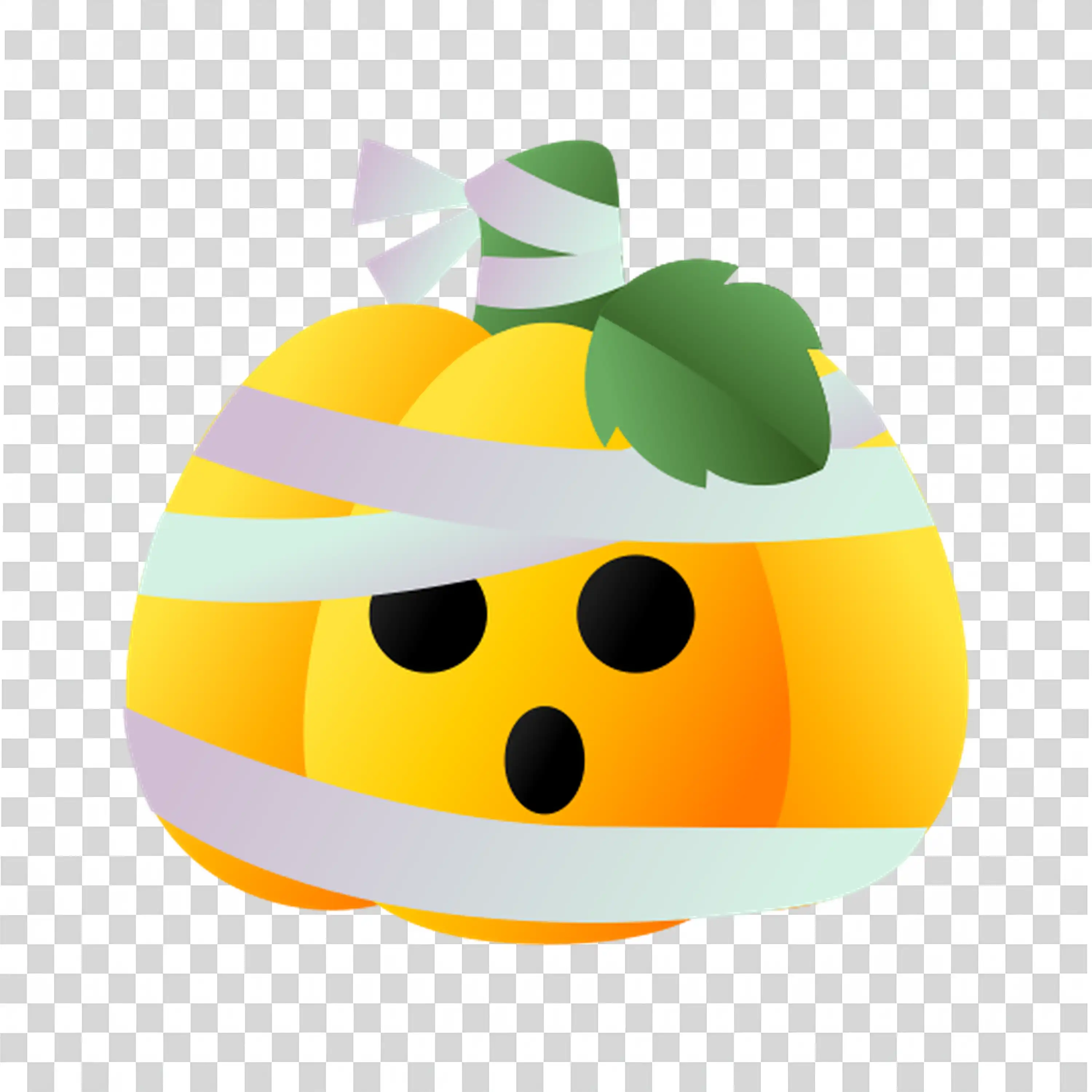 Cute Pumpkin Character with Ribbon and Friendly Smile