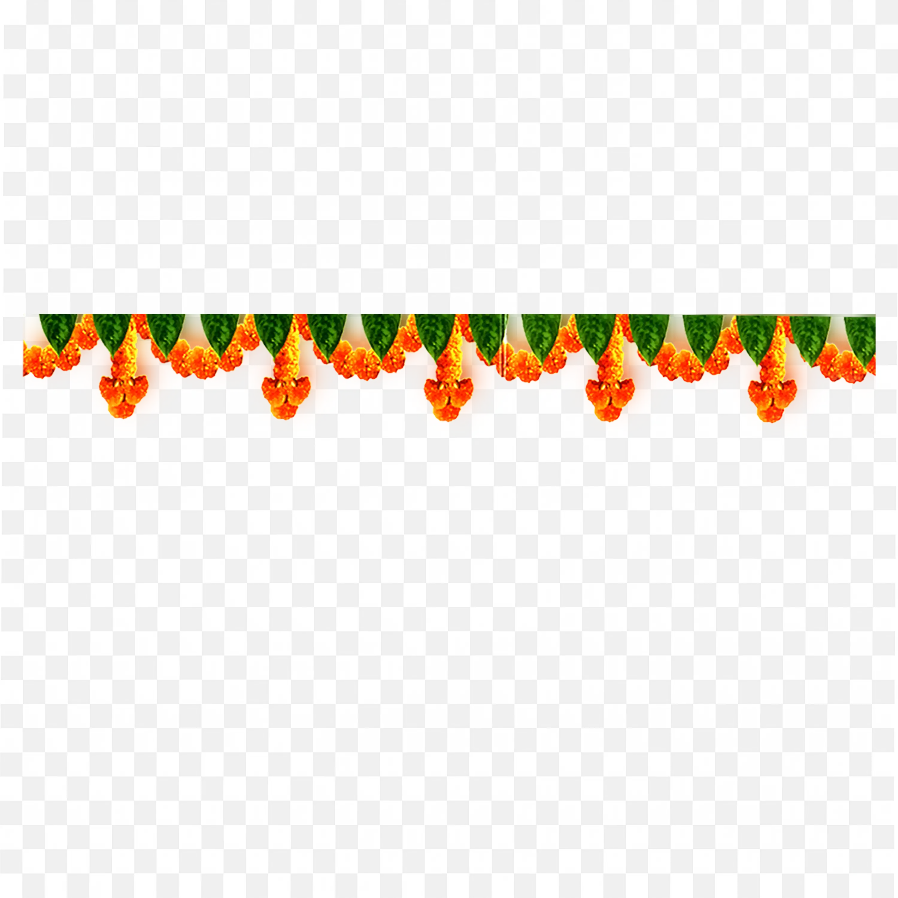 Decorative Orange Garland for Festival or Puja Ceremony