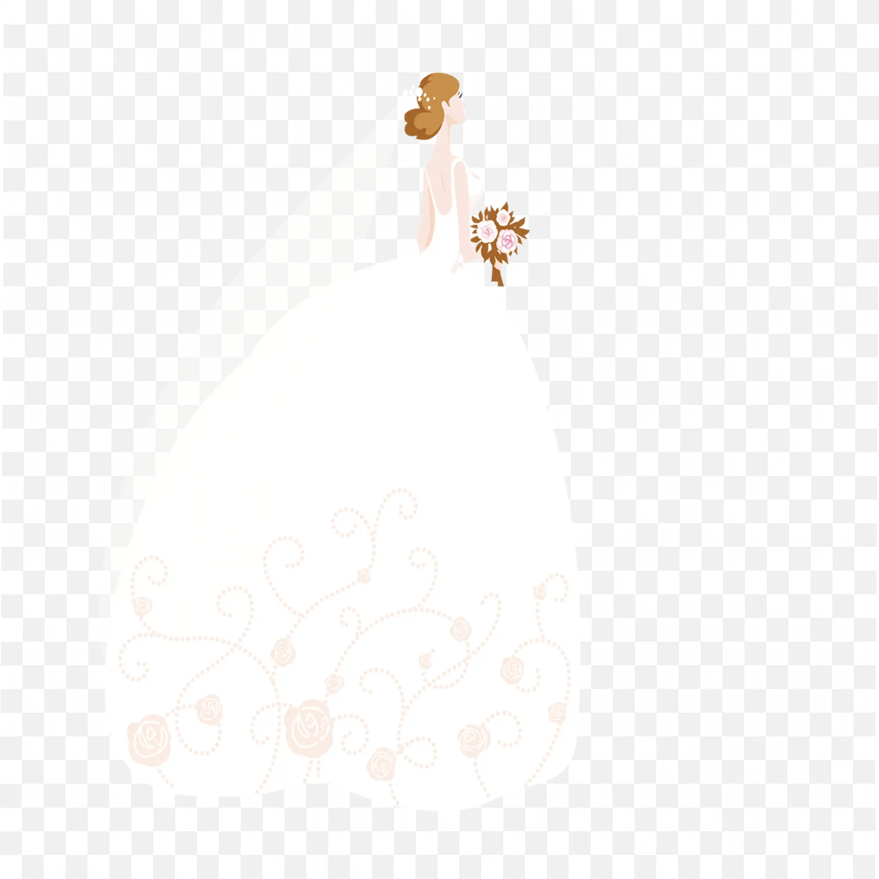 Elegant Bride Illustration Free PNG Clipart and Vector Art