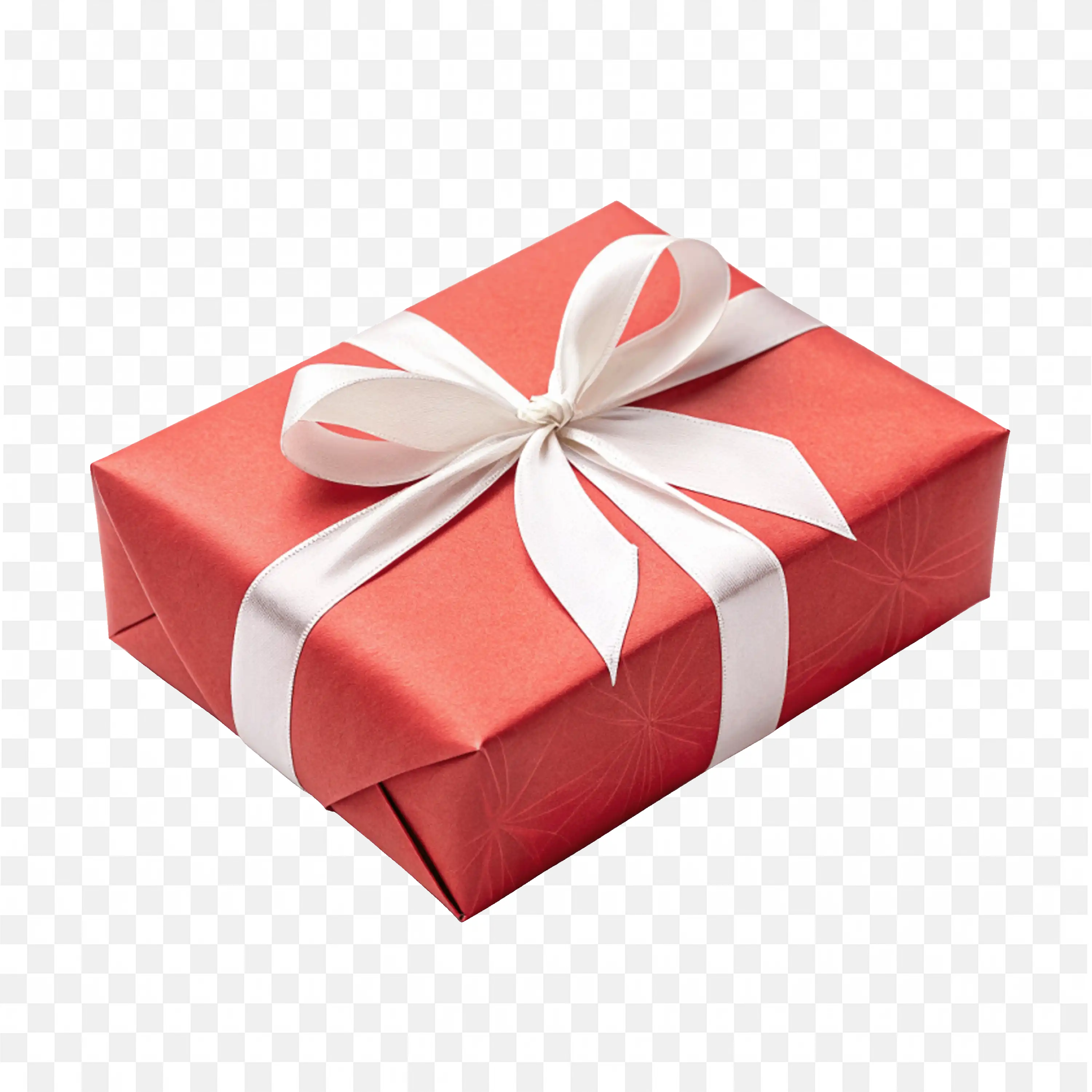 Elegant Red Gift Box with White Ribbon for Celebration