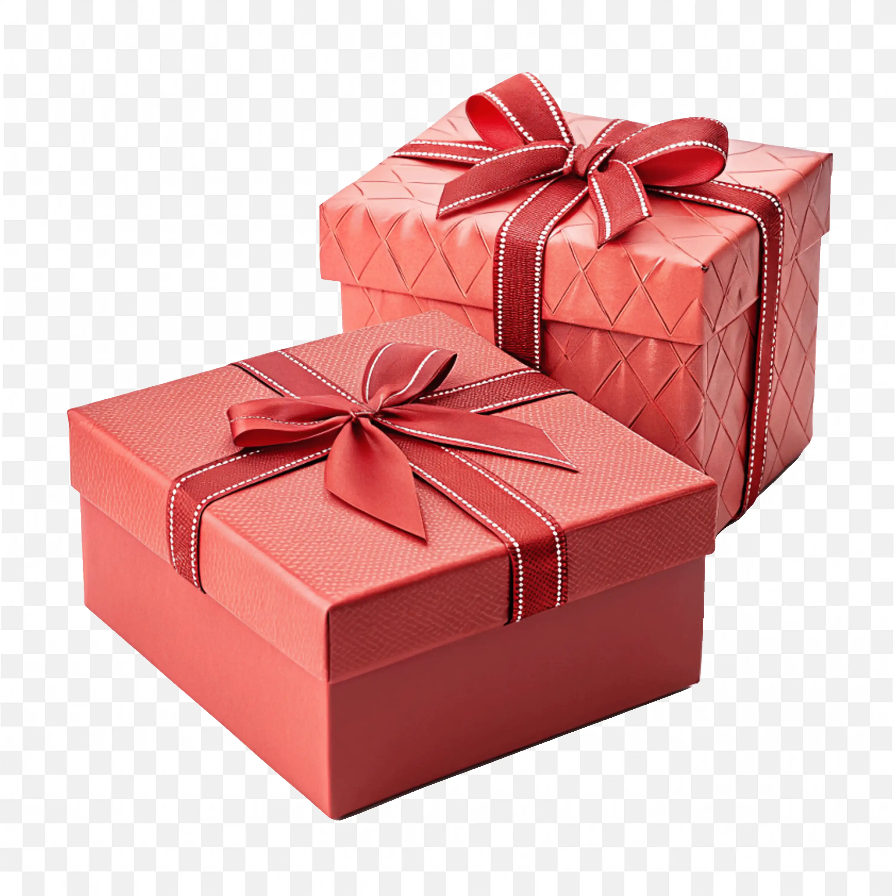 Elegant Red Gift Boxes Ribbon Wrapped Present Illustration