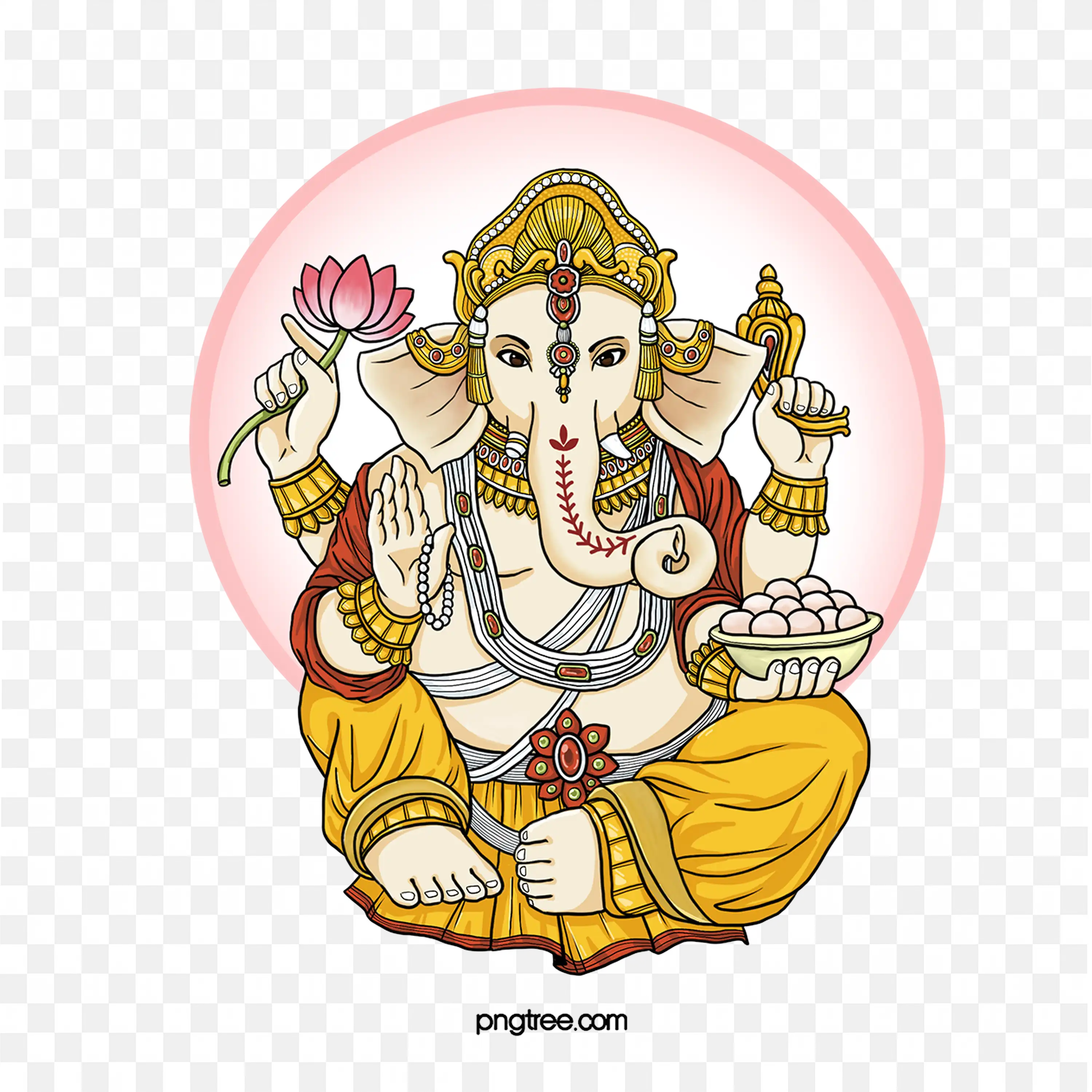 Elephant Head God PNGLord Ganesha Divine Illustration