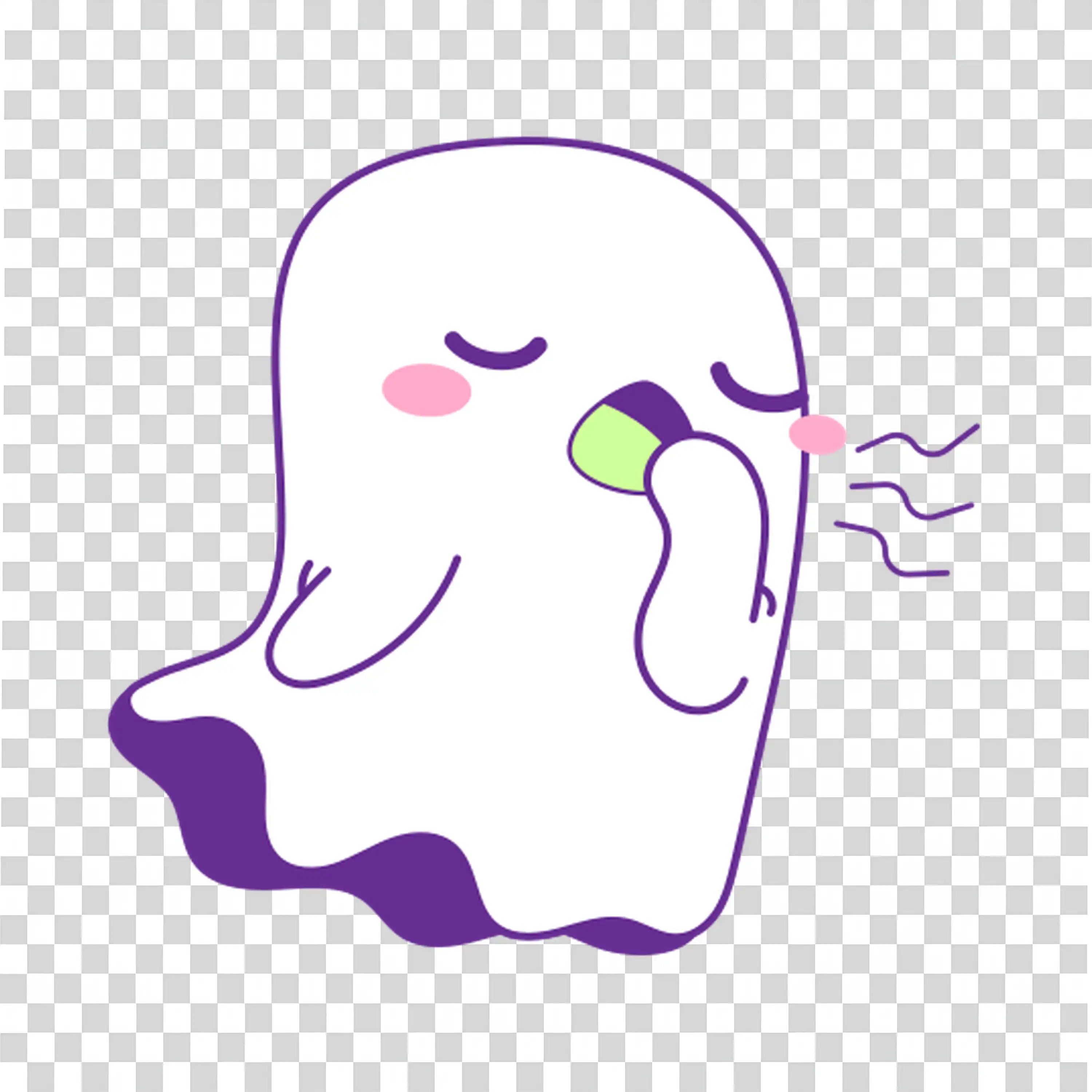 Floating Friendly Ghost for Halloween Decor Free PNG Image