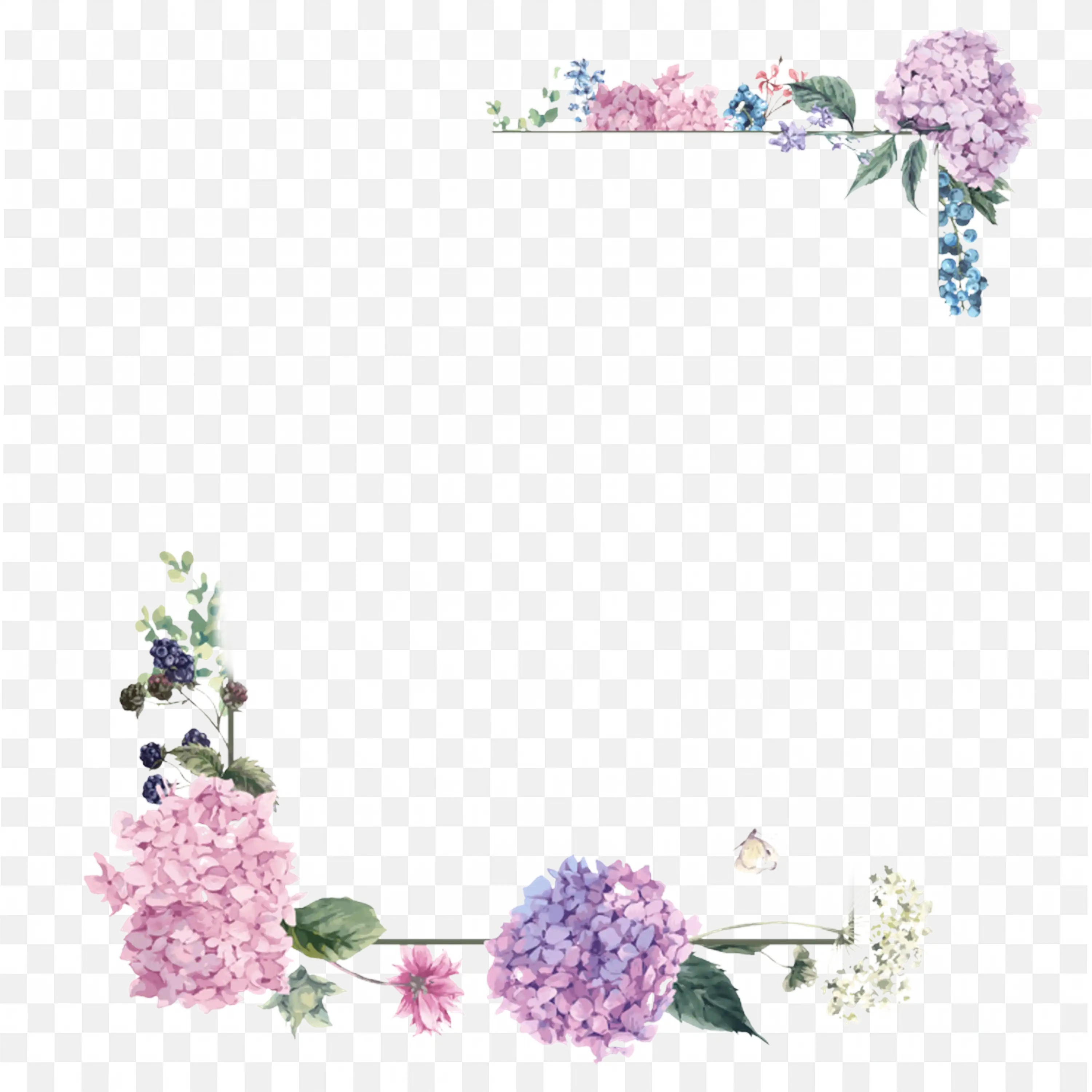 Floral Border Frame for Wedding or Festive Invitations