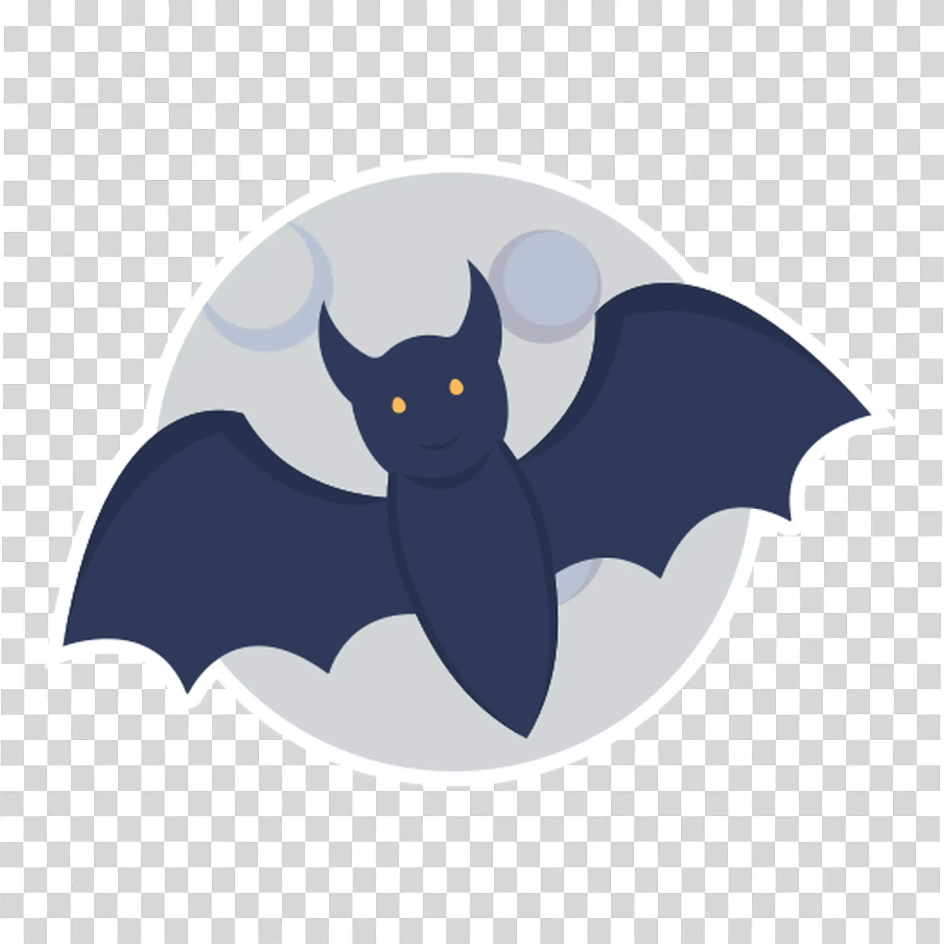 Flying Halloween Bat in Dark Night Sky Free PNG Image