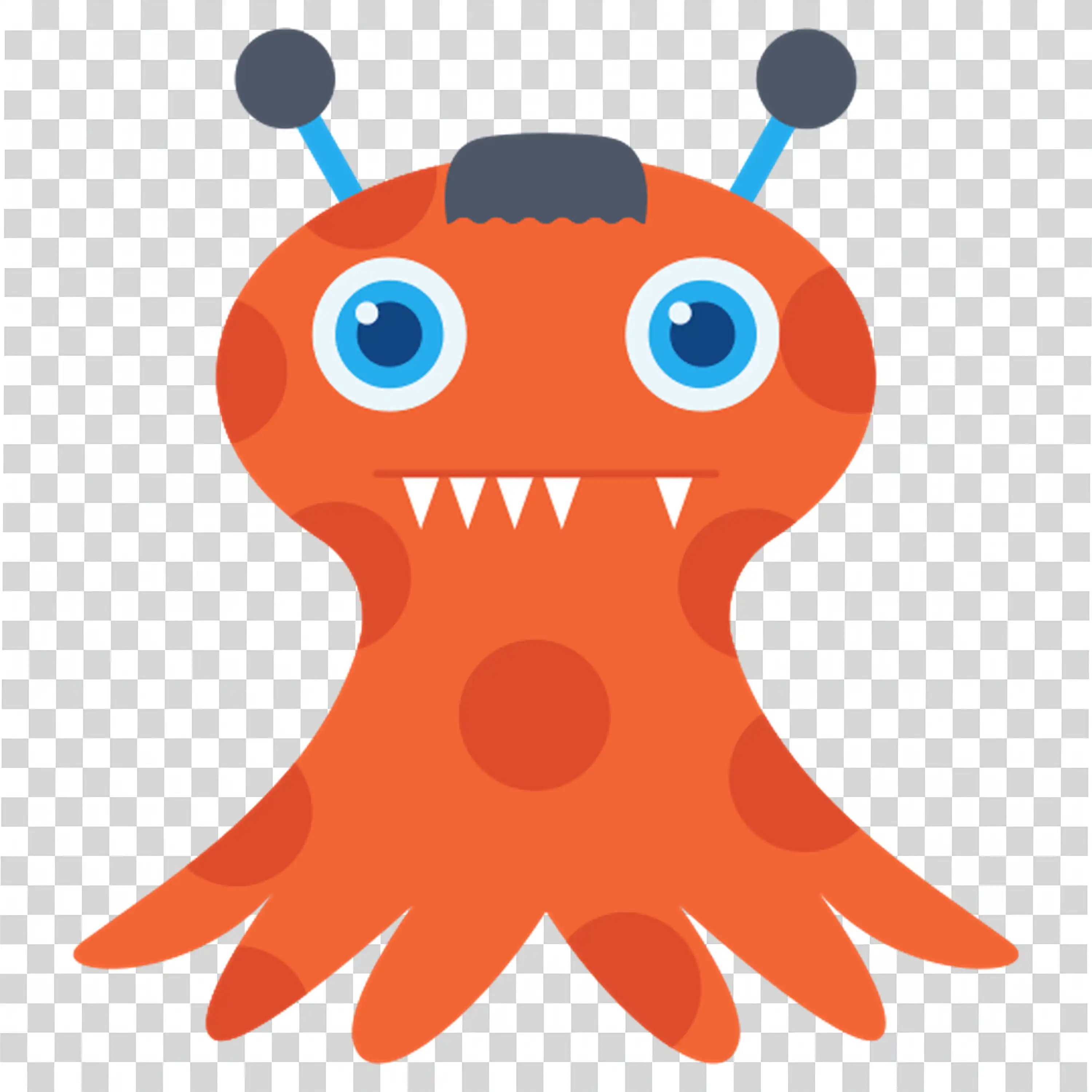 Friendly Halloween Alien with Tentacles and Big Eyes for Fun