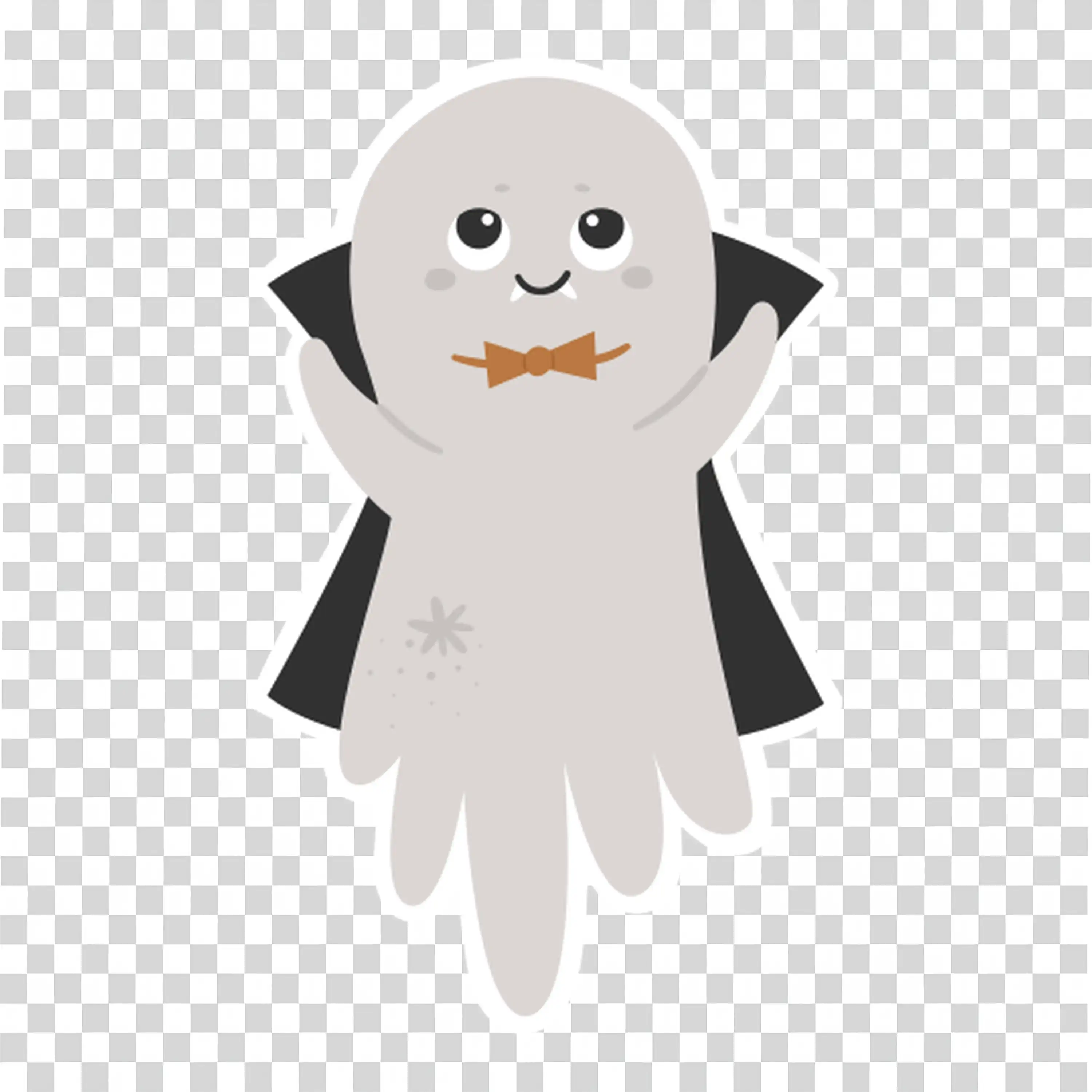 Friendly Pumpkin Character with Skeleton Hand for Halloween
