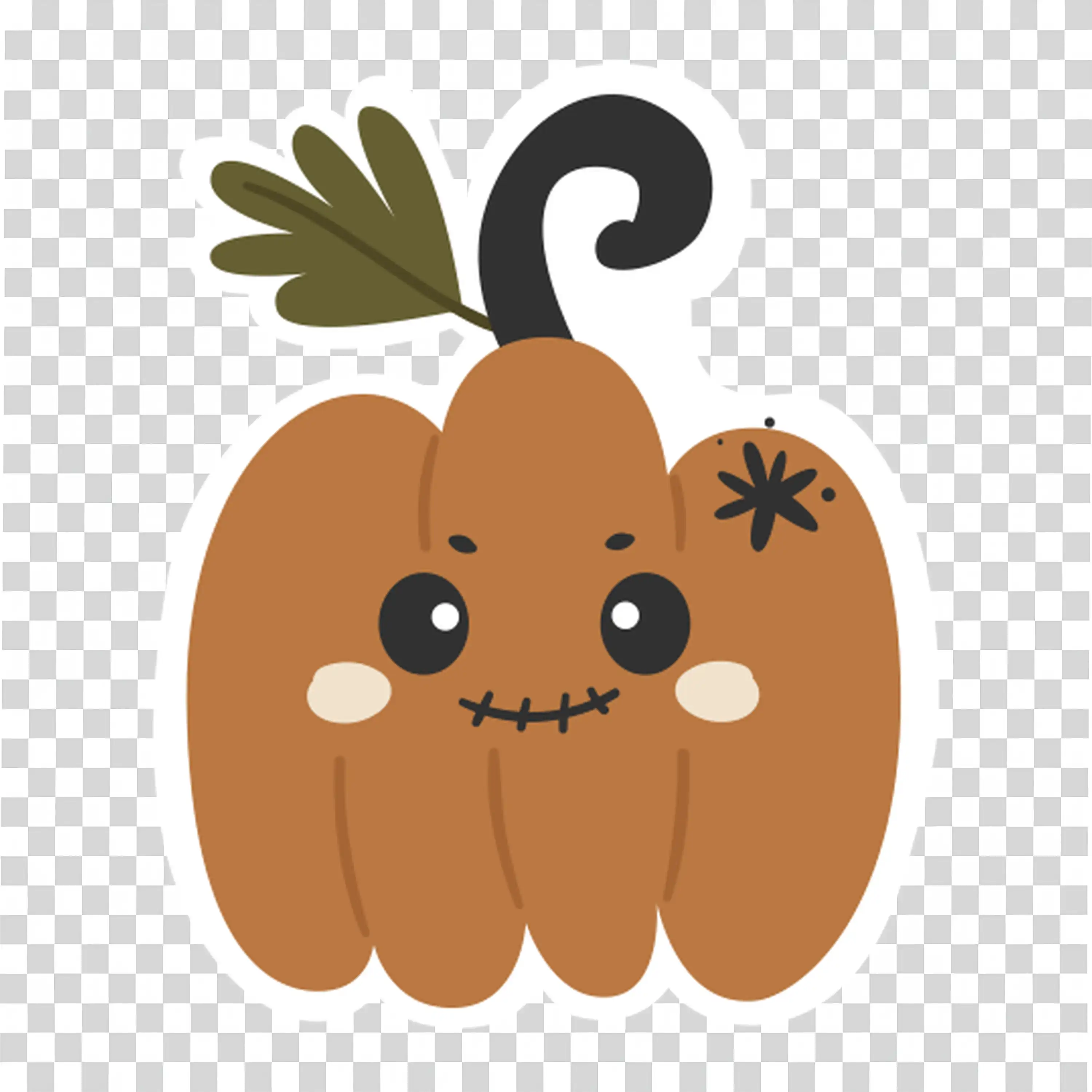 Friendly Pumpkin with Fun and Bright Colors for Halloween
