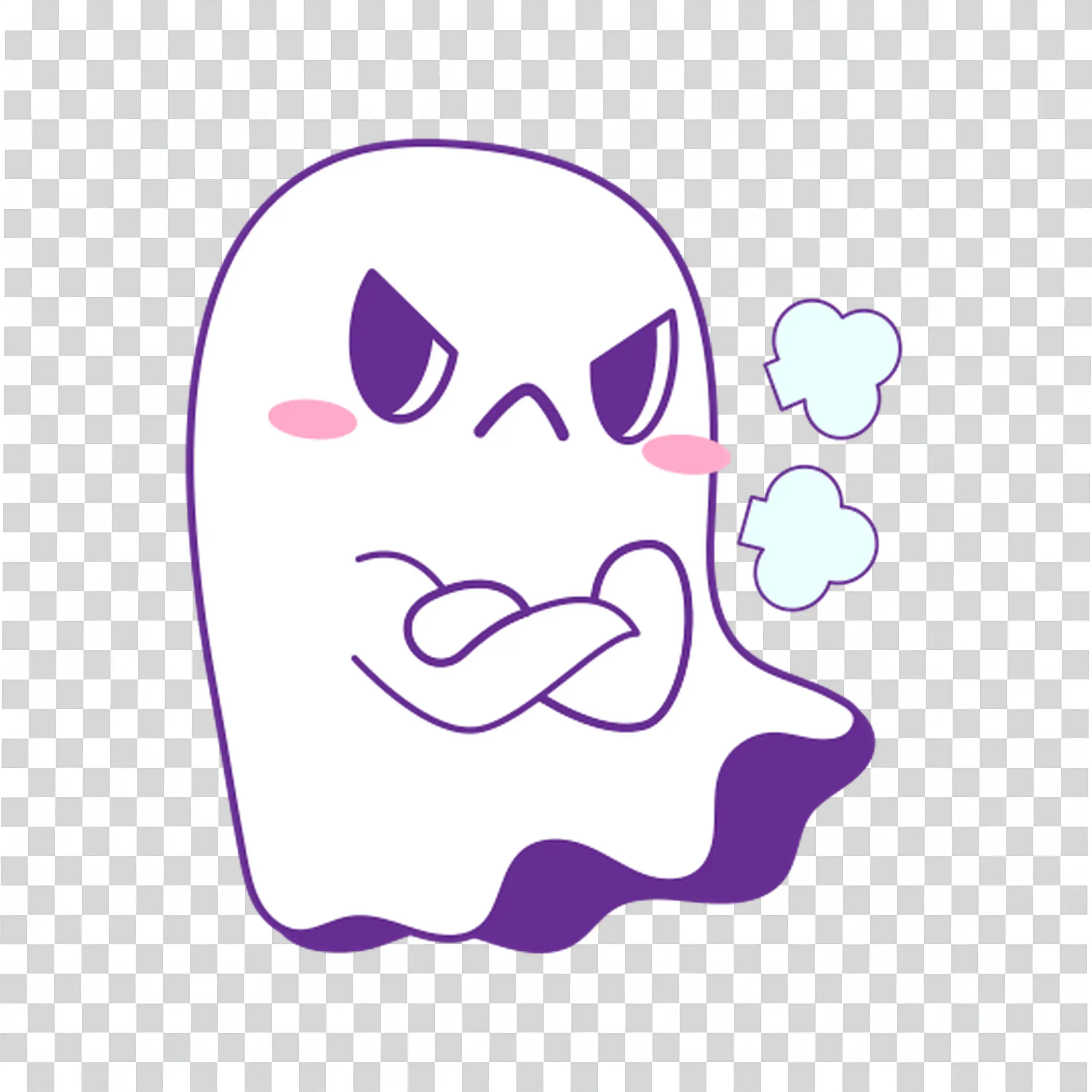 Friendly White Ghost with Purple Clouds for Halloween Decor