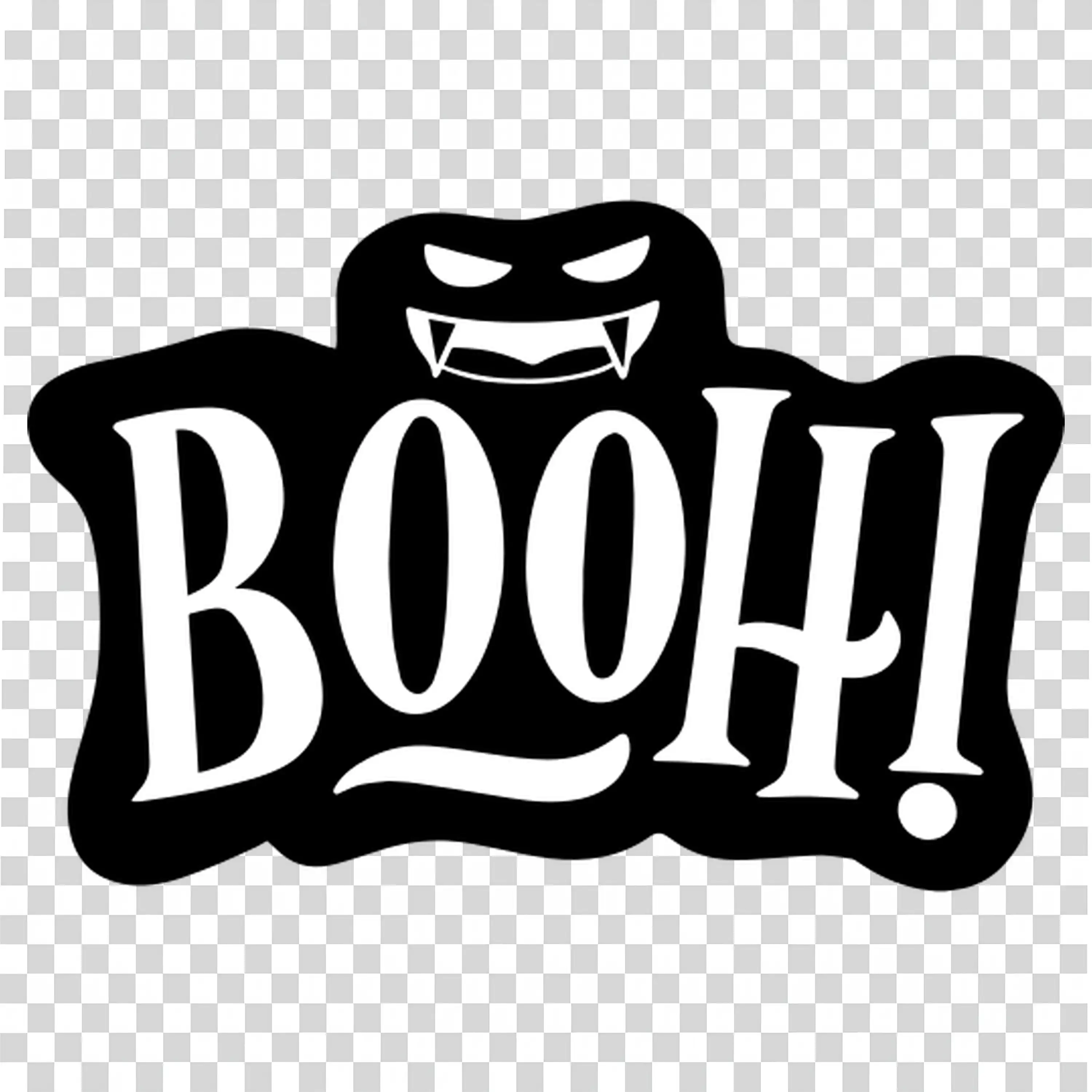 Fun Halloween Boo Text with Ghost Shape and Creepy Vibe