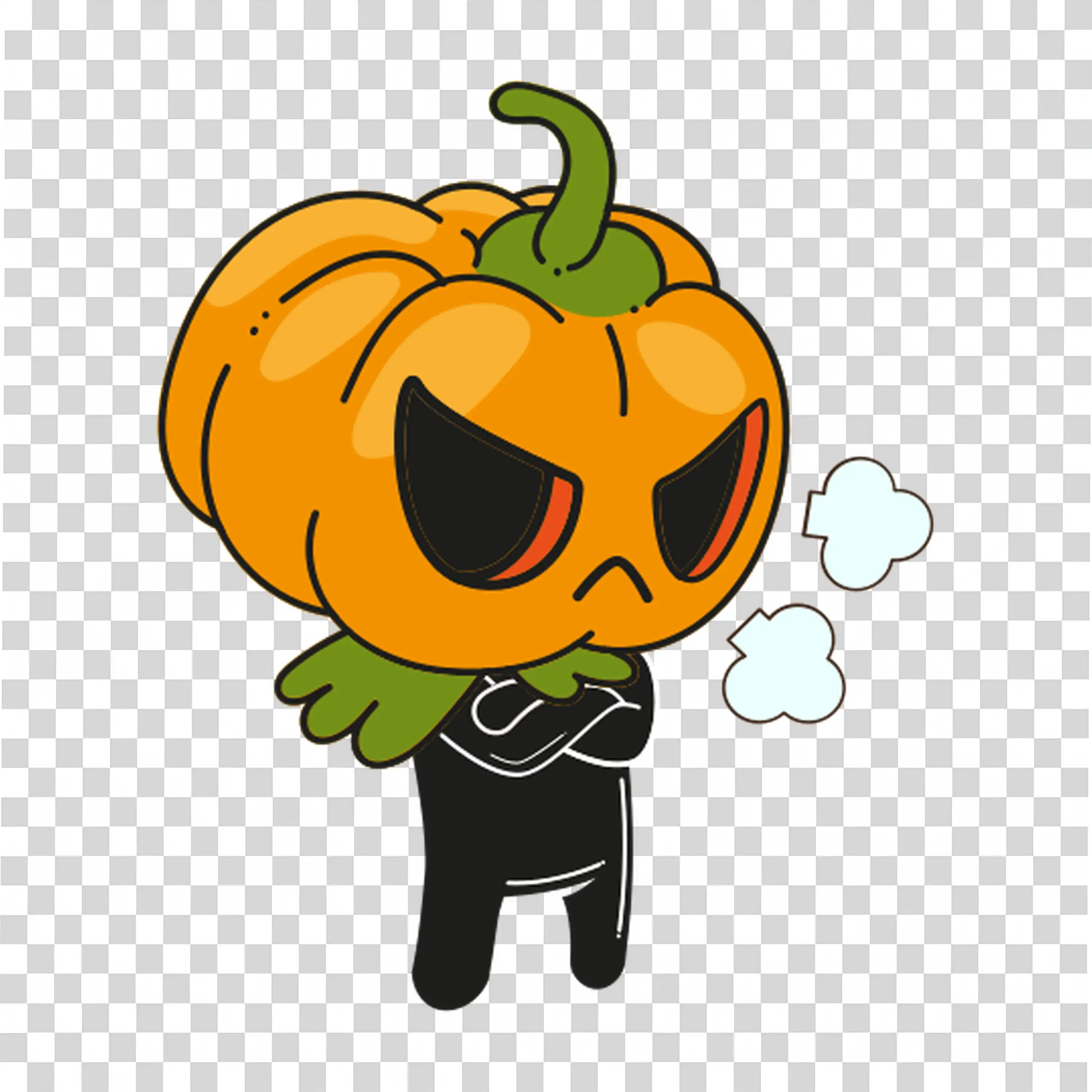 Fun Orange Pumpkin with Mischievous Face for Halloween Vibes