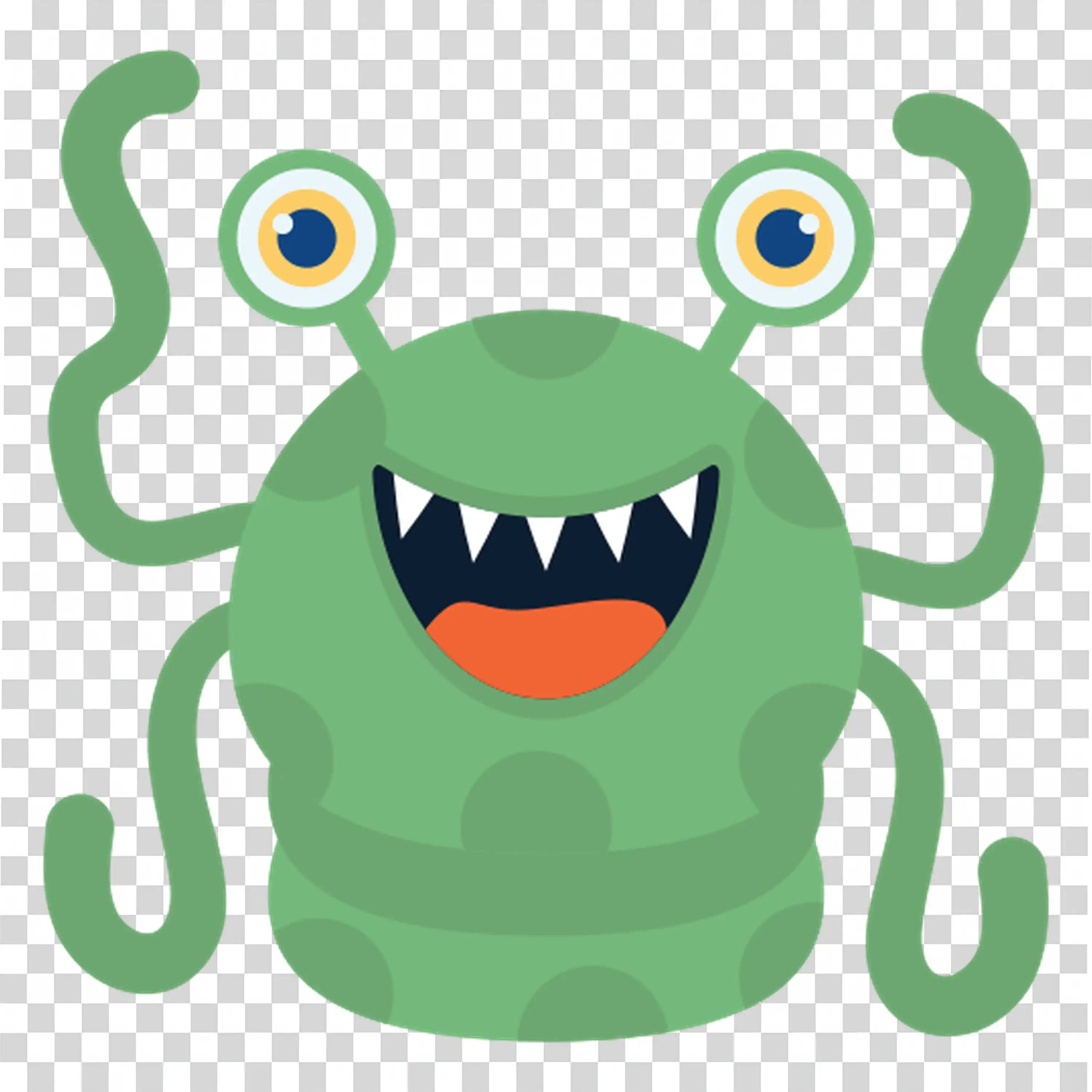 Funny Green Alien with Multiple Eyes for Halloween Fun