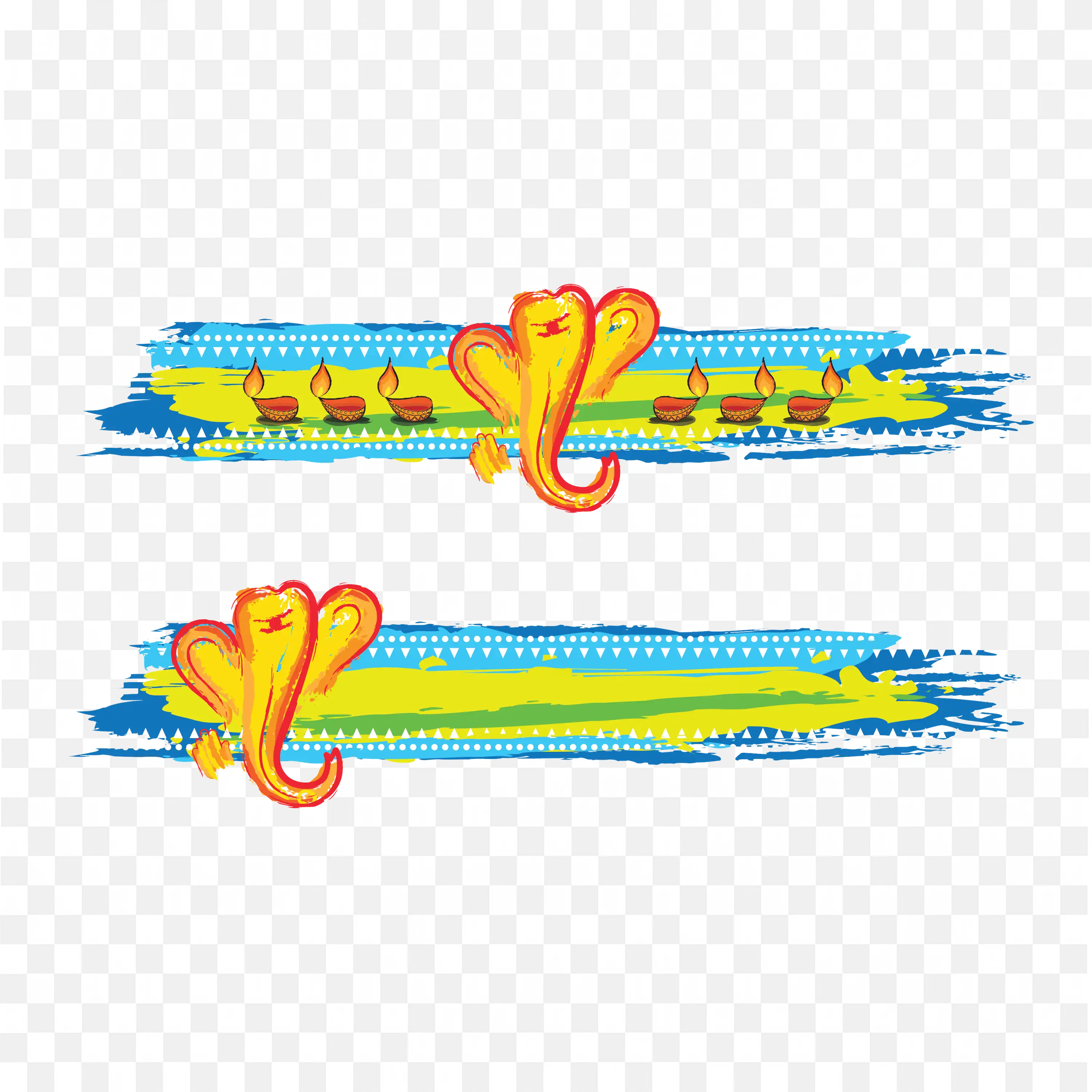 Ganesh Chaturthi Banners Hindu Festival Lord Ganesha Art