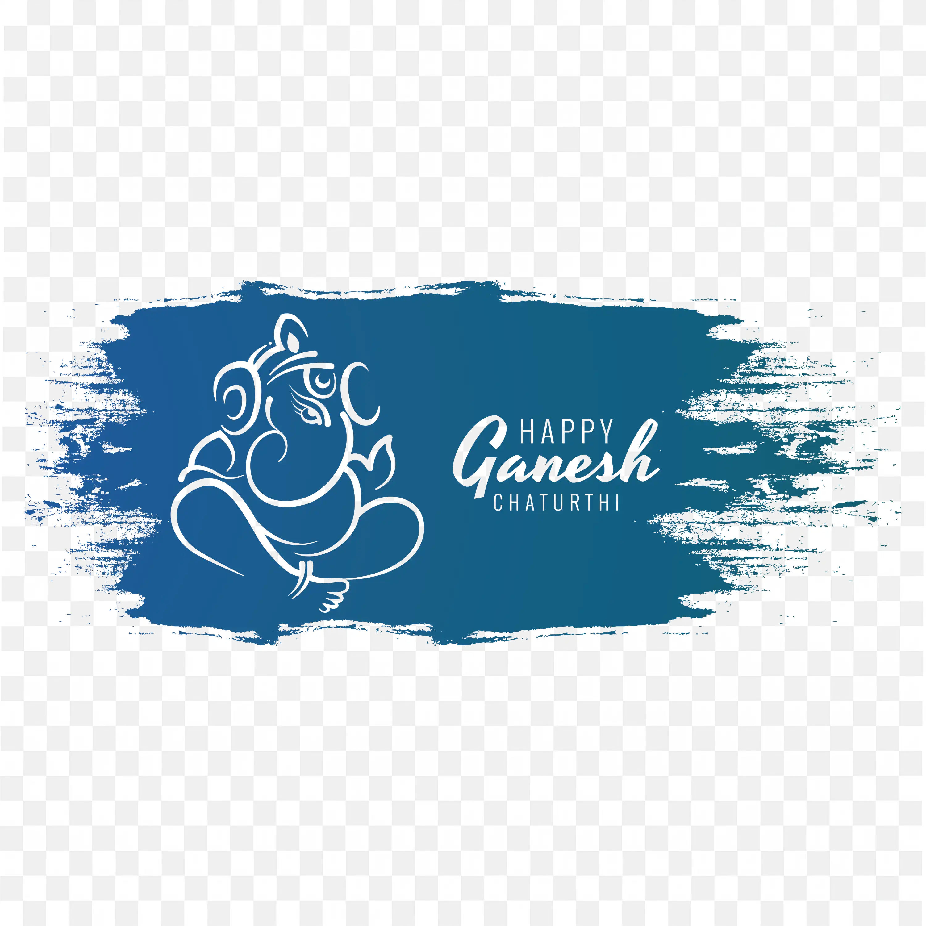 Ganesh Chaturthi Greeting Blue Banner Design Art