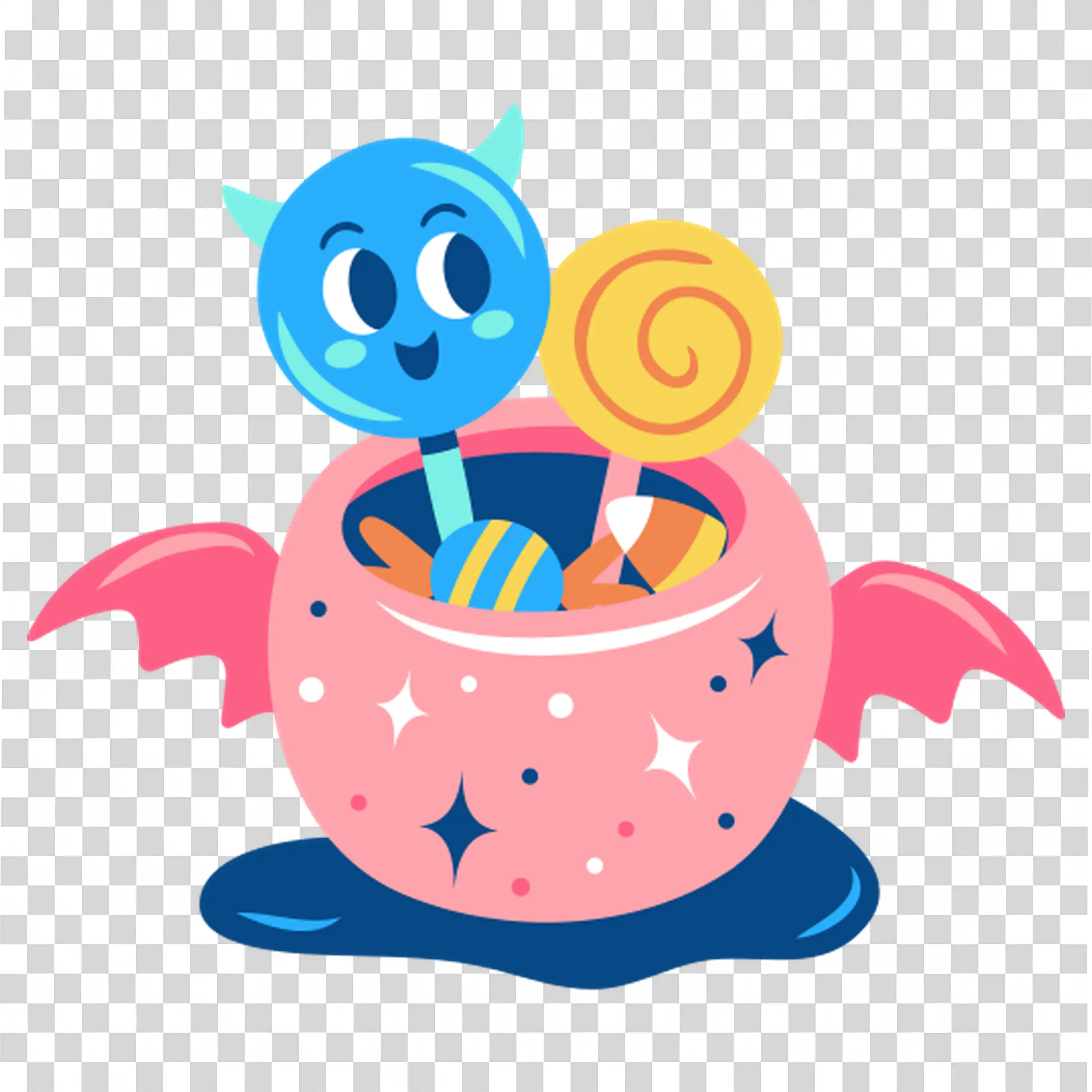 Ghost Character in Cute Design for Halloween Night